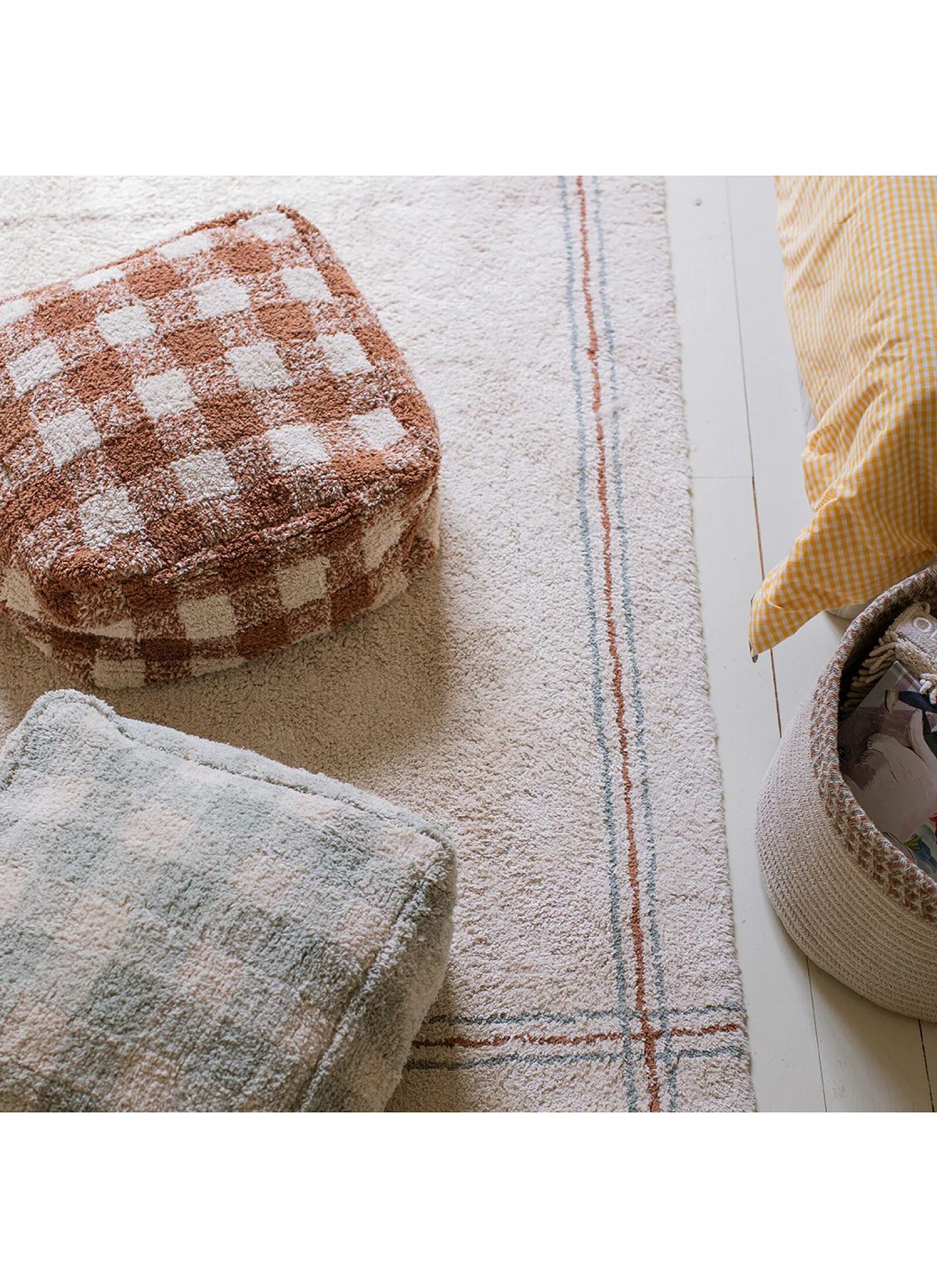 FLOOR CUSHION VICHY TOFFEE