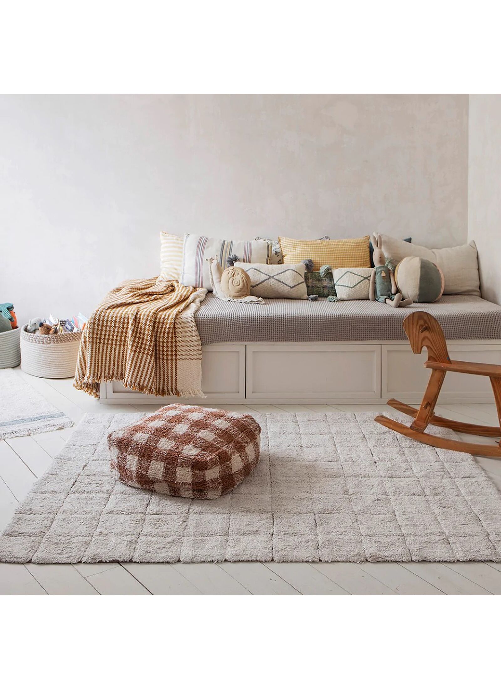 FLOOR CUSHION VICHY TOFFEE