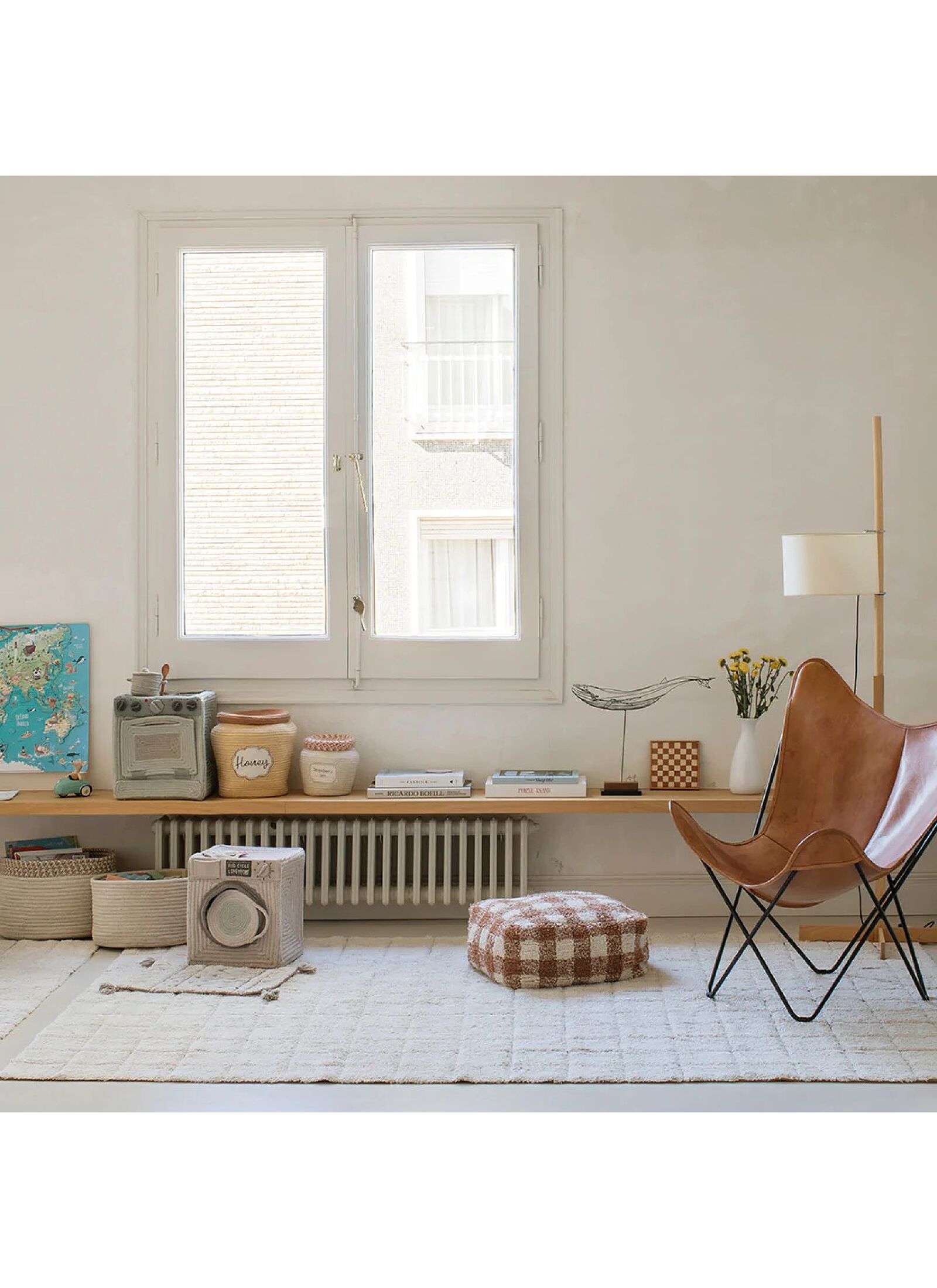 FLOOR CUSHION VICHY TOFFEE