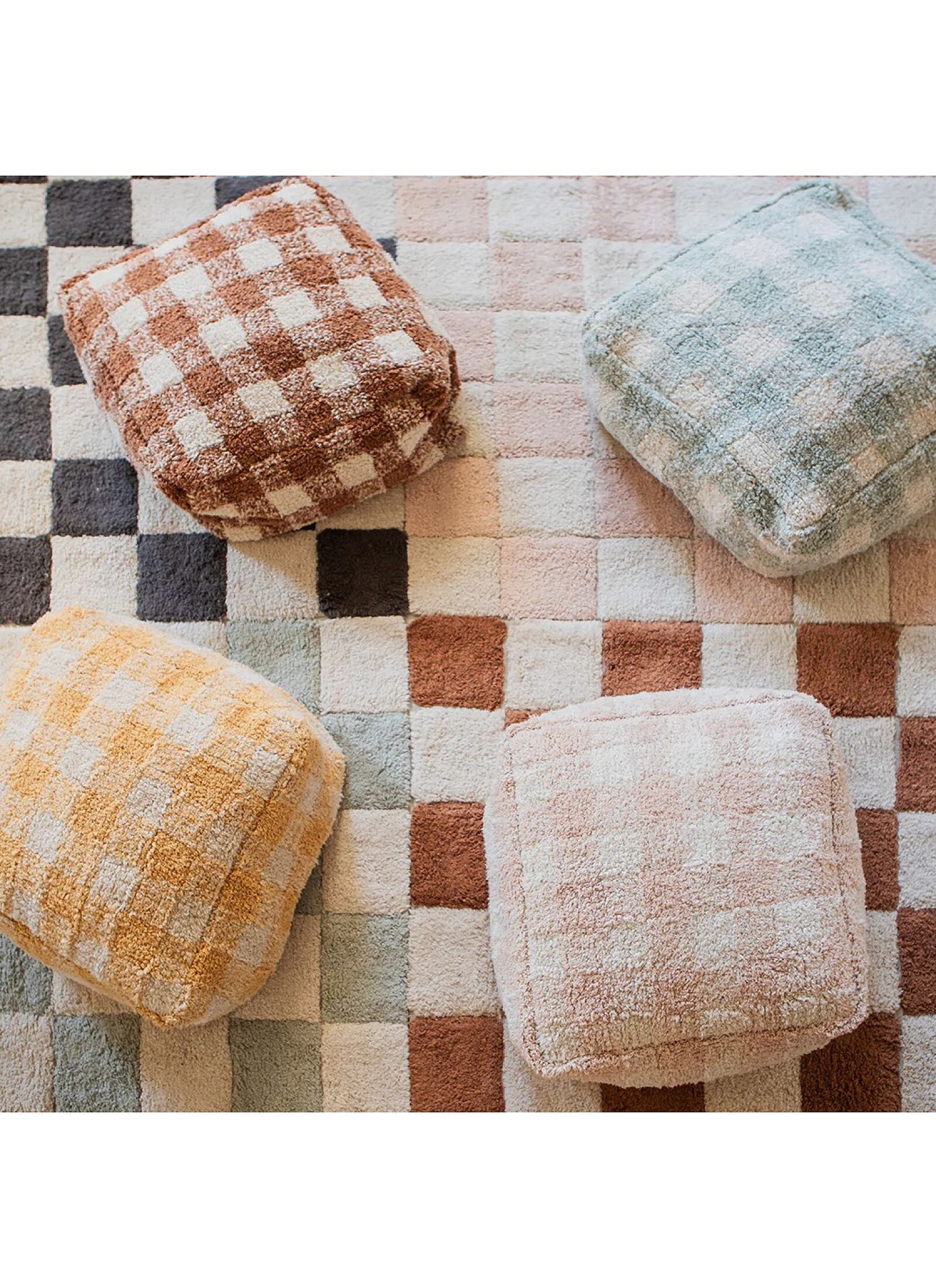 FLOOR CUSHION VICHY HONEY