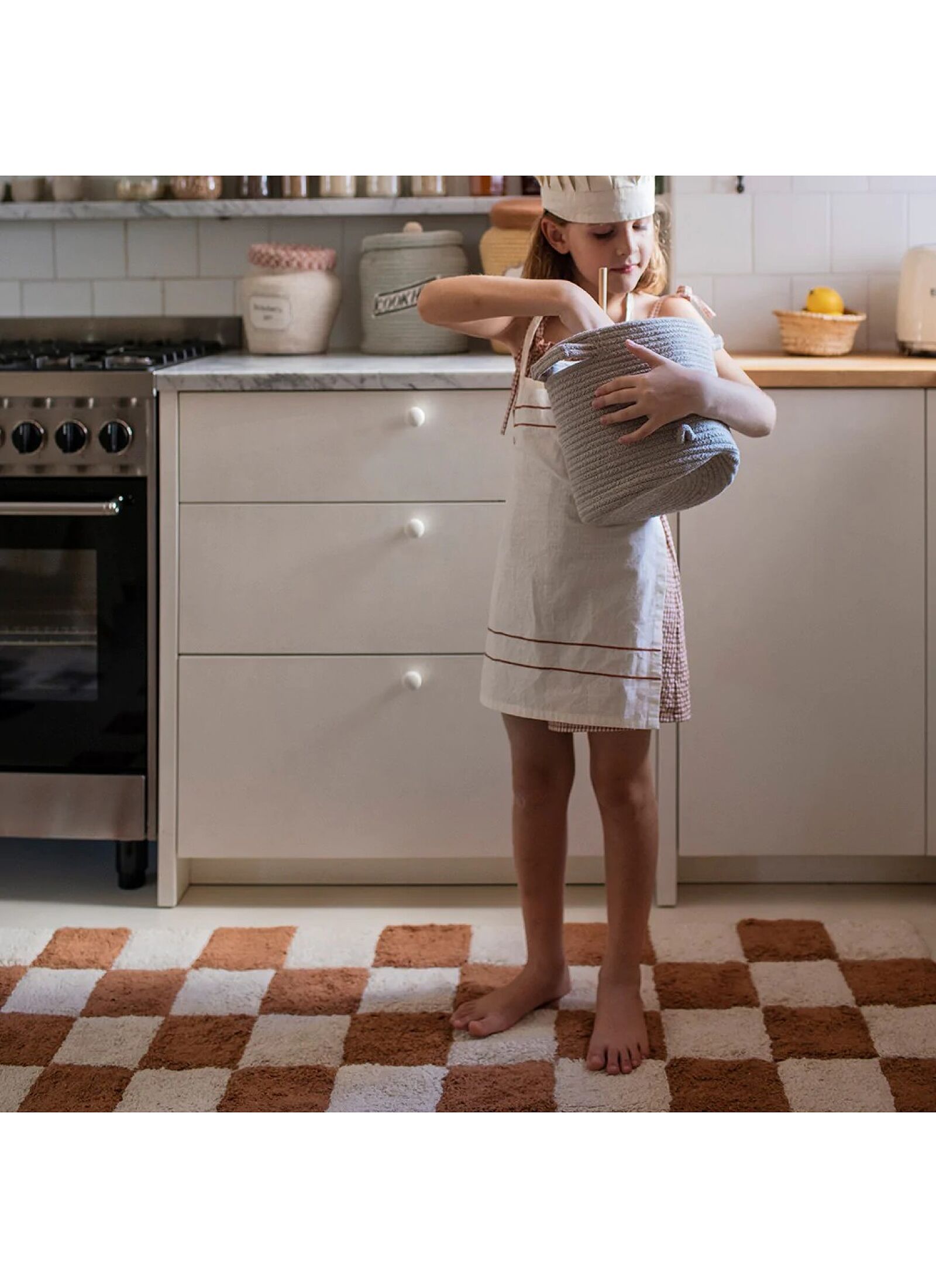 RUG KITCHEN TILES TOFFEE (120X160)