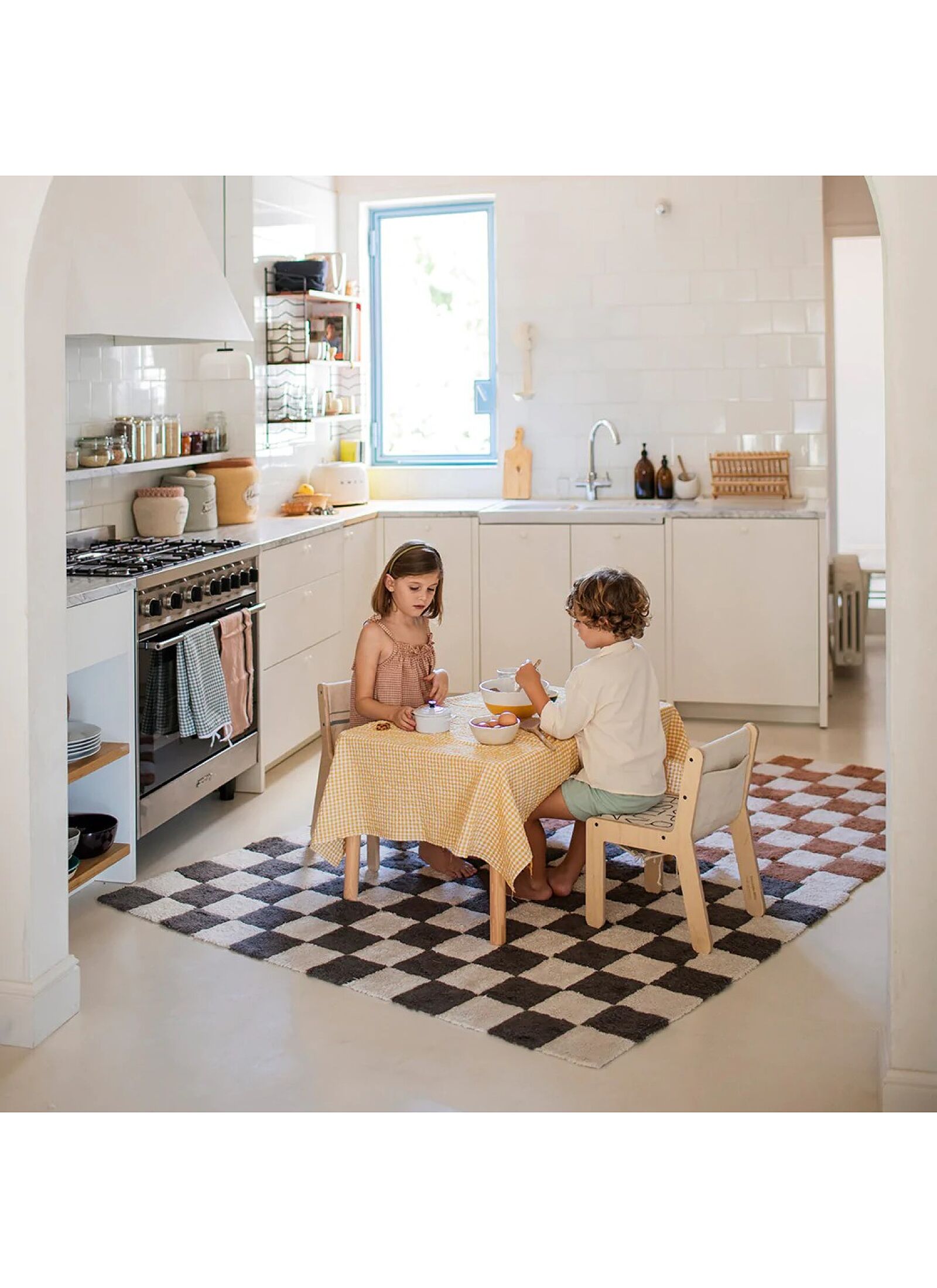 RUG KITCHEN TILES TOFFEE (120X160)