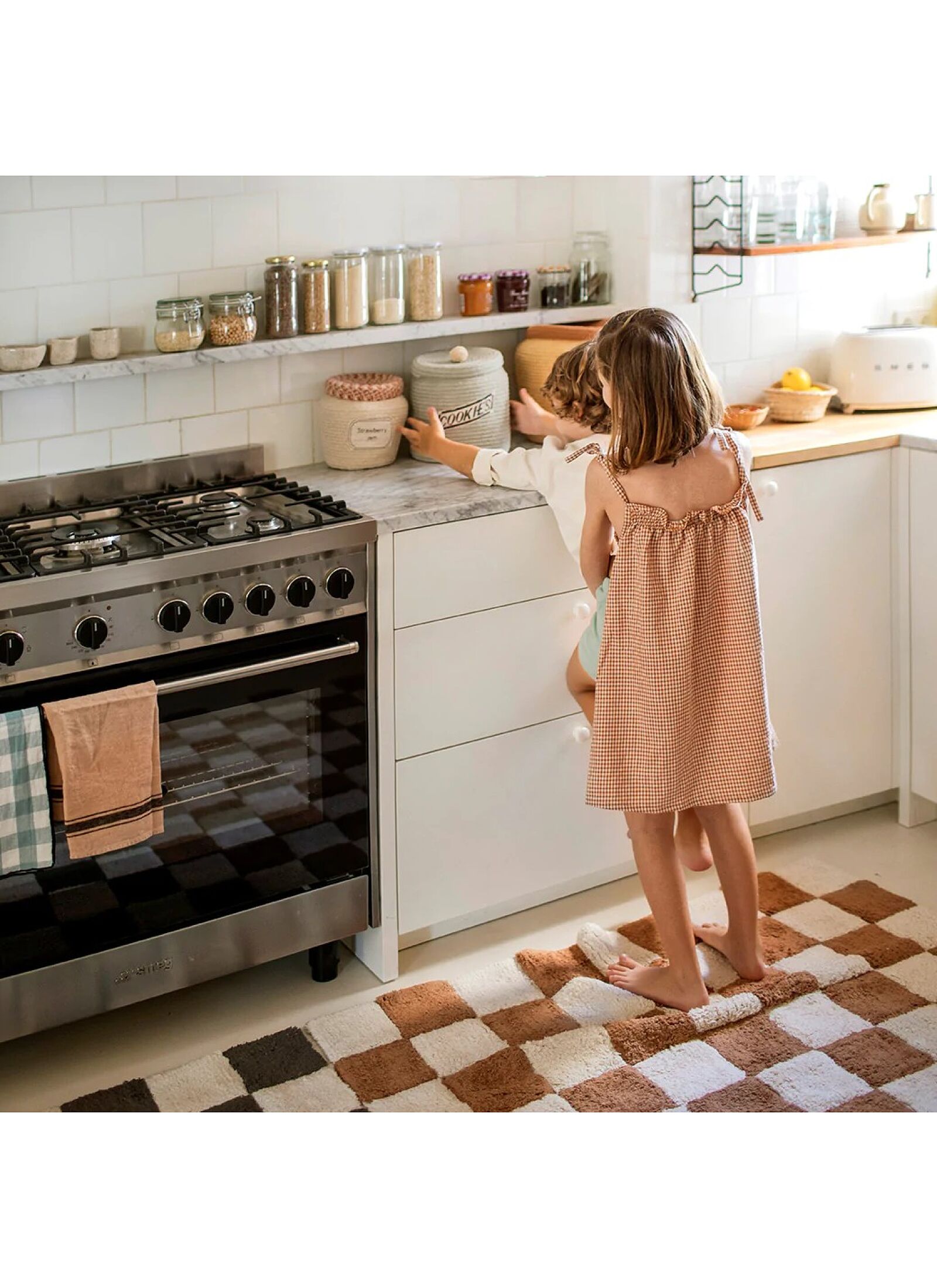 RUG KITCHEN TILES TOFFEE (120X160)