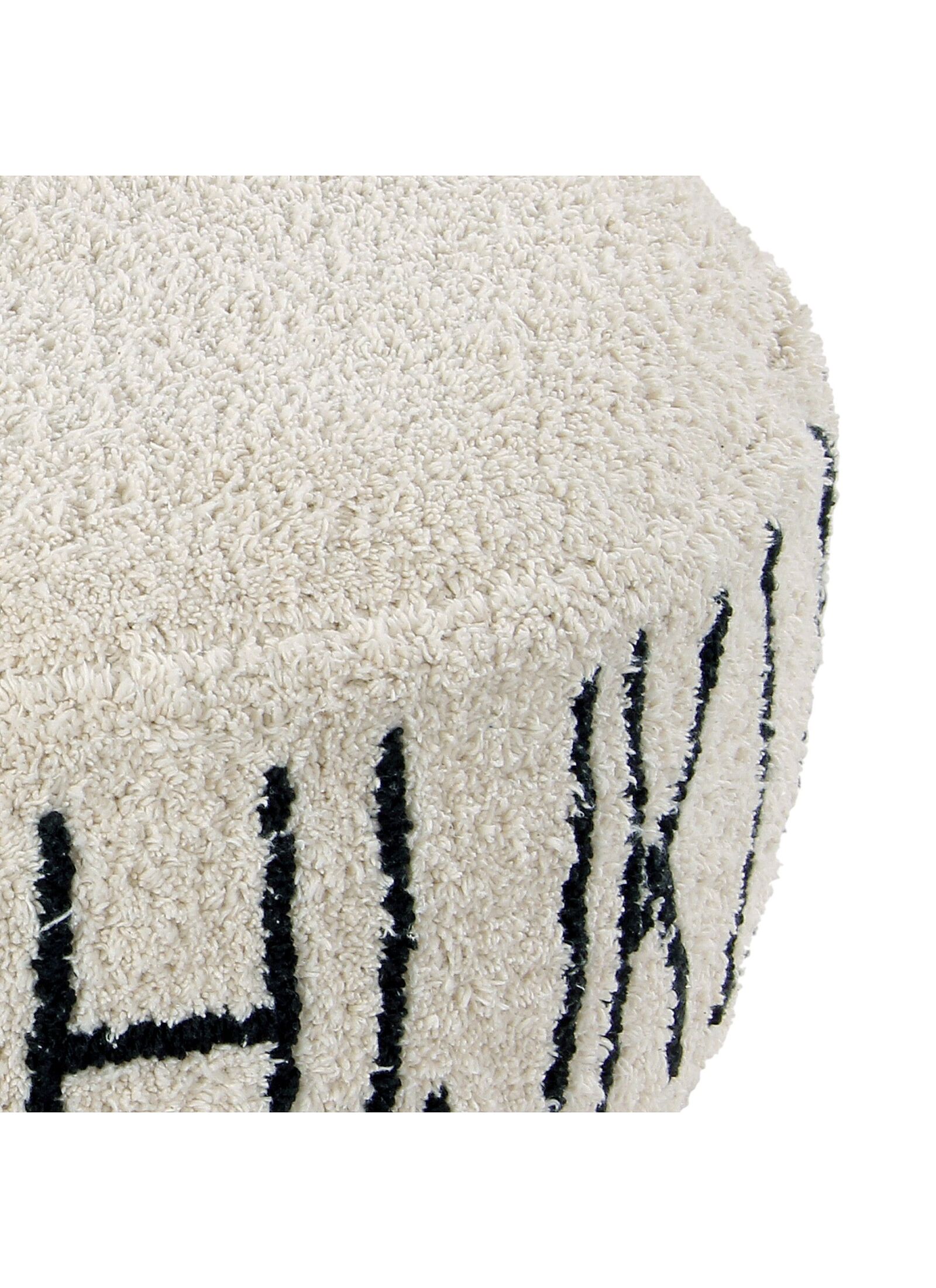 FLOOR CUSHION ABC NATURAL/BLACK