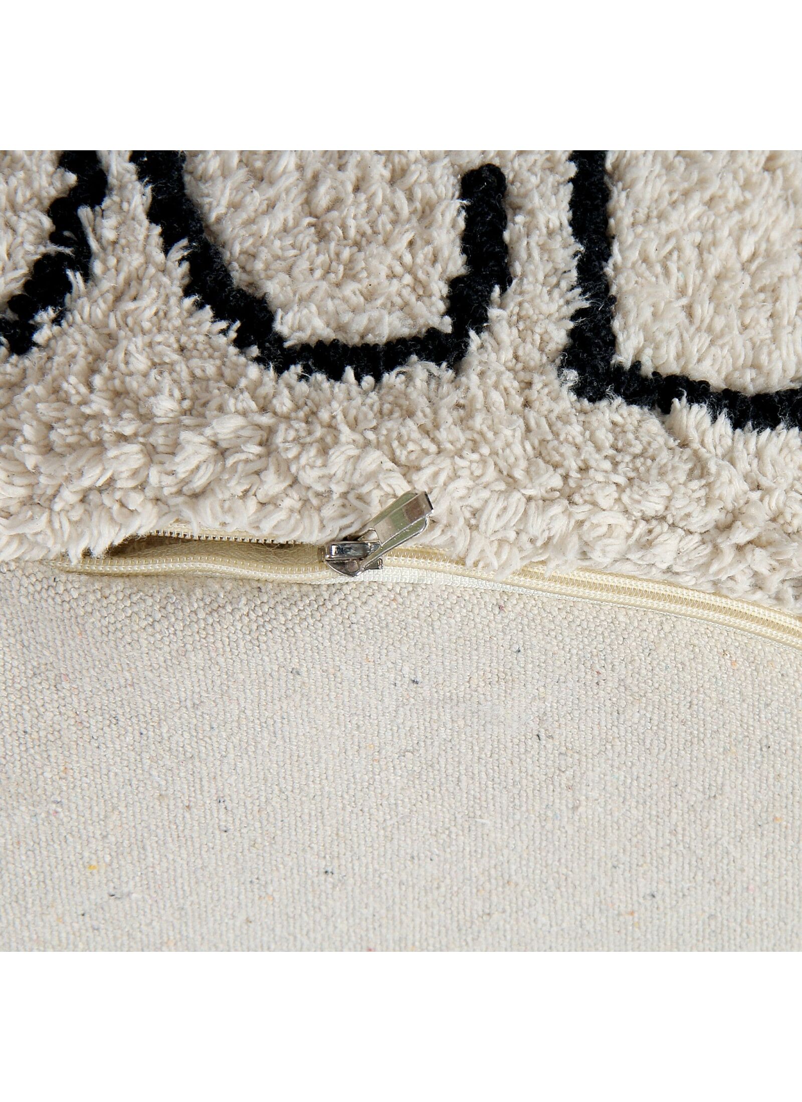 FLOOR CUSHION ABC NATURAL/BLACK