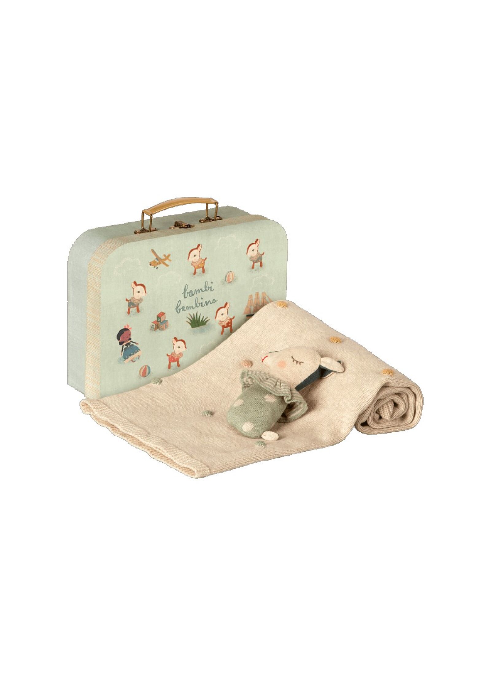GIFT SET BLANKET &AMP; RATTLE DUSTY MINT