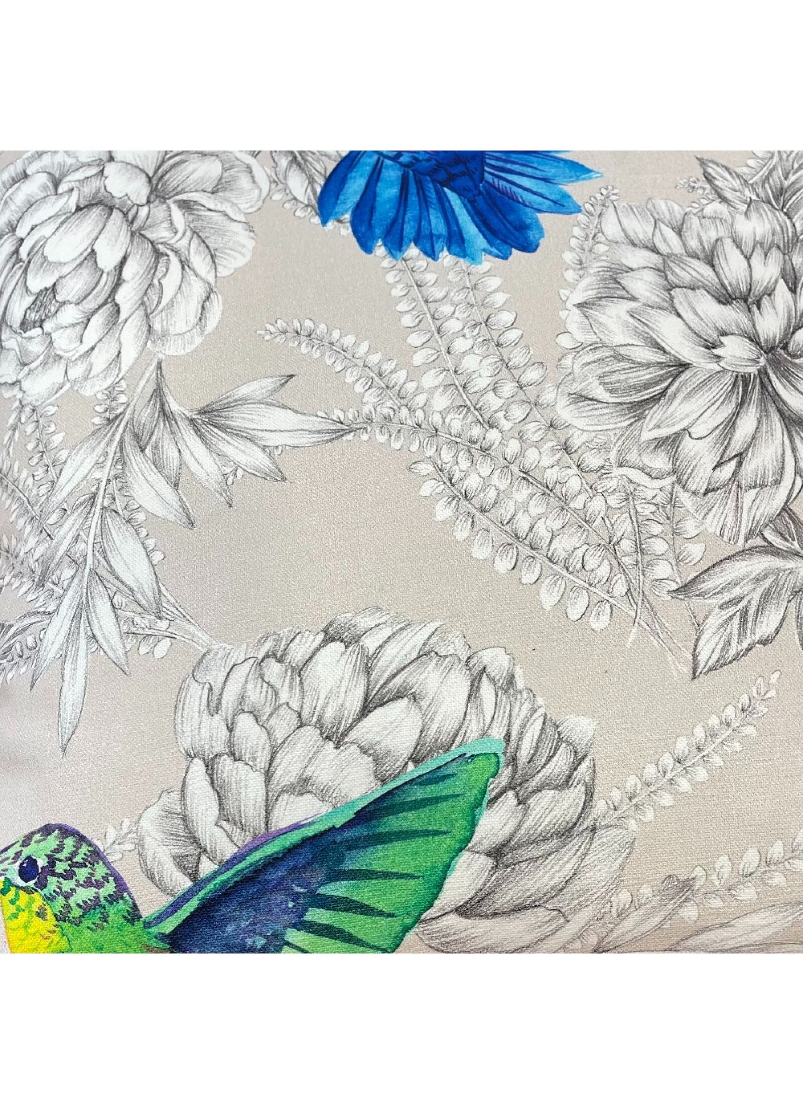 DECORATIVE CUSHION (50X50) BIRDS BEIGE