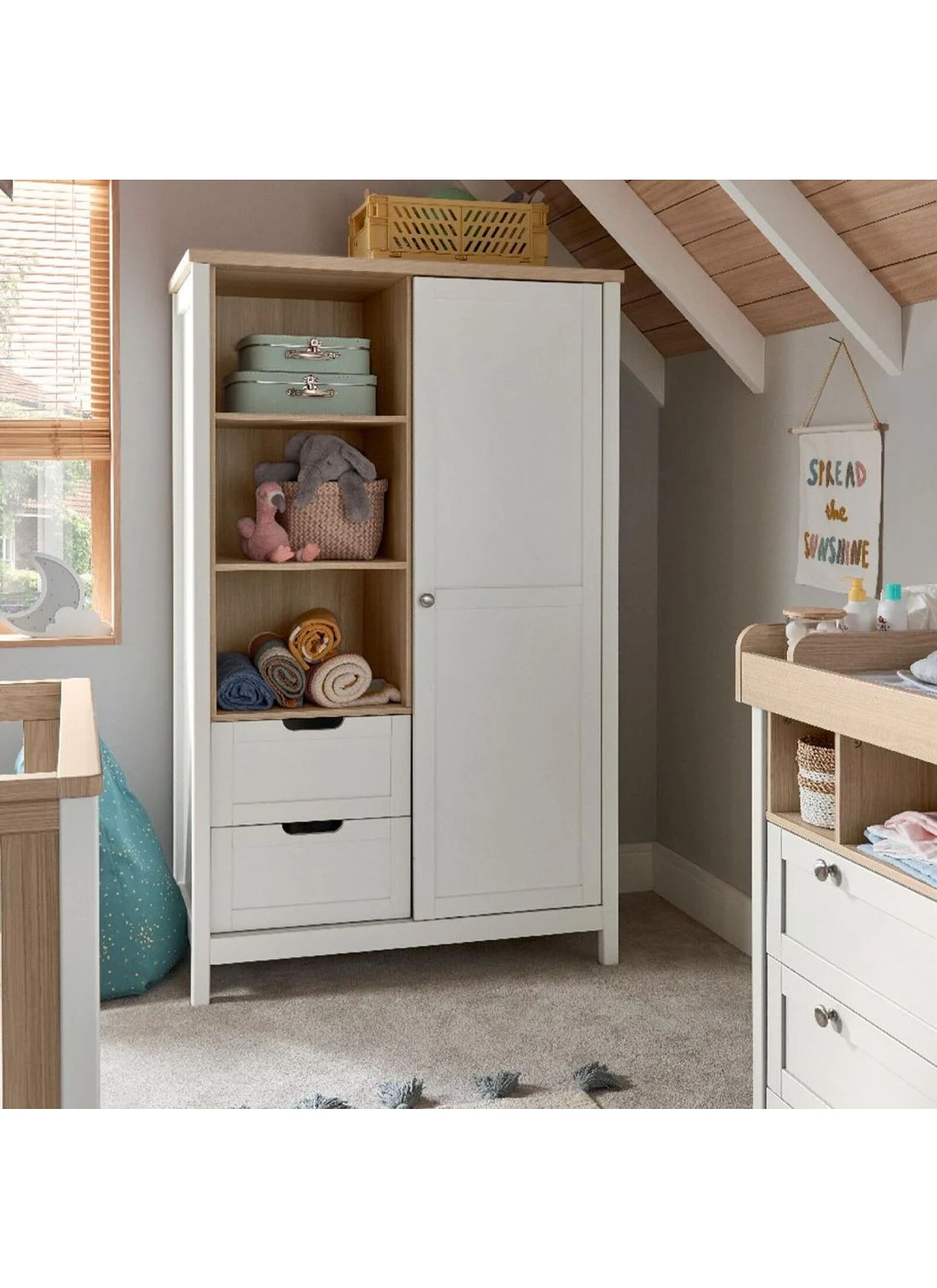 WARDROBE HARWELL WHITE/NATURAL