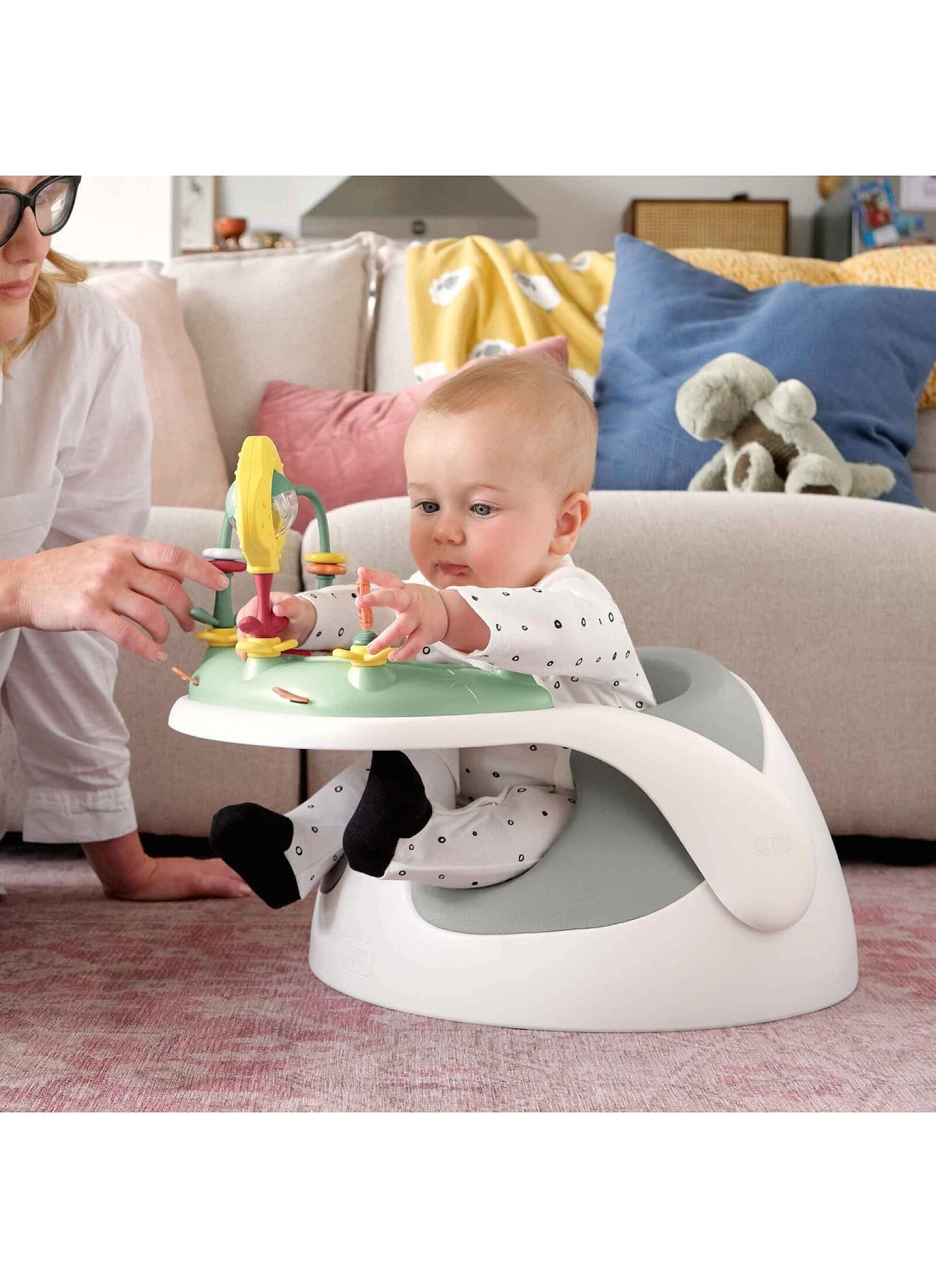 FLOOR BABY SEAT BUG &AMP; ACT TRAY PEBBLE