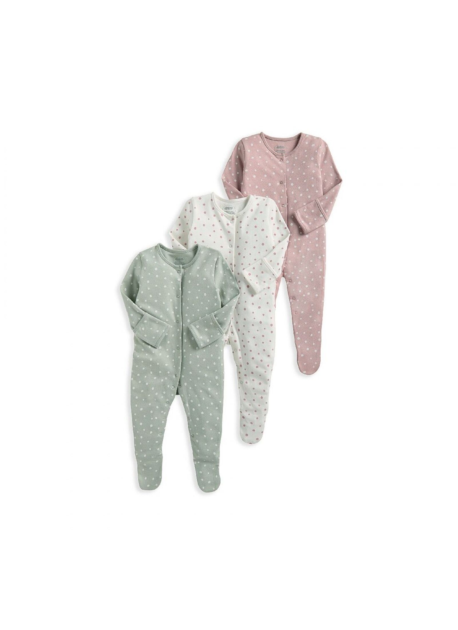 SLEEPSUITS 3PCS DOTS