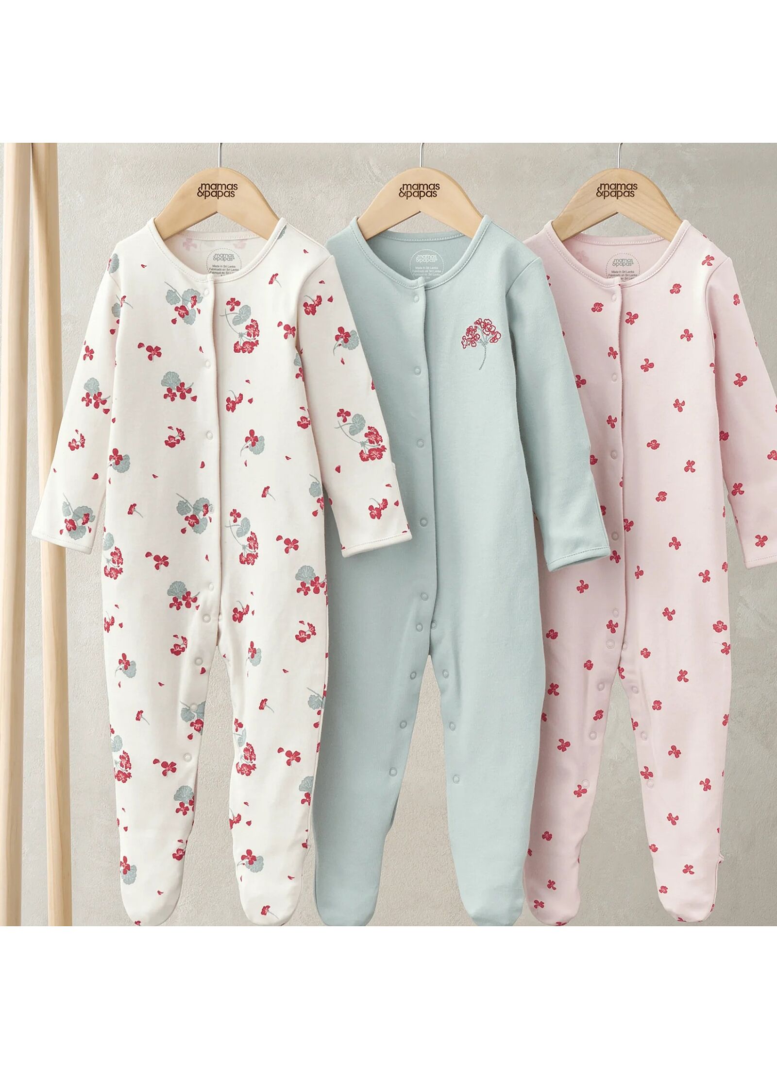 SLEEPSUITS 3PCS GERANIUM