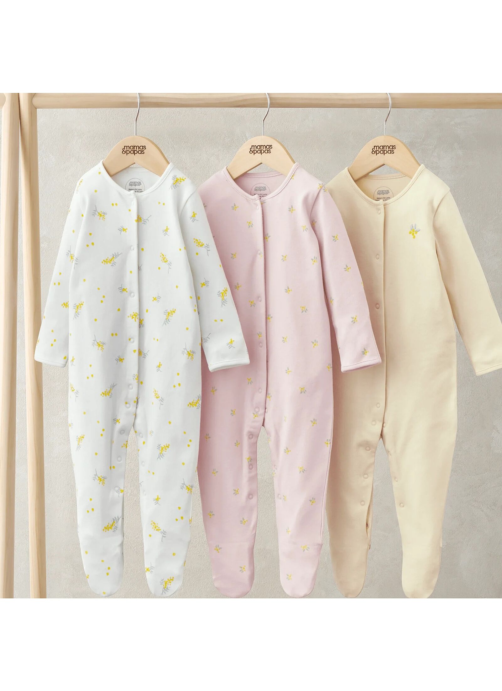 SLEEPSUITS 3PCS LEMON