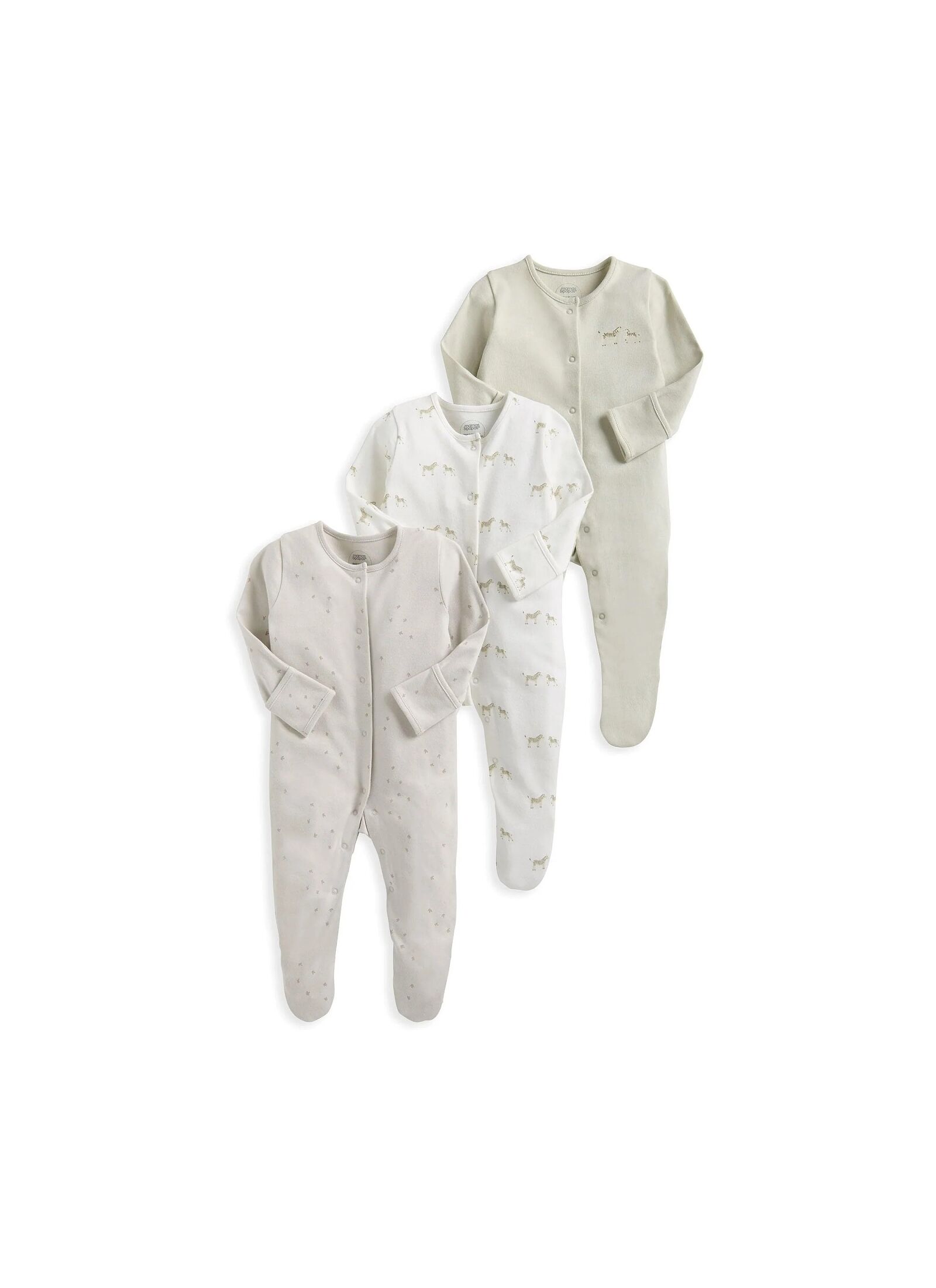 SLEEPSUITS 3PCS WILD ANIMALS