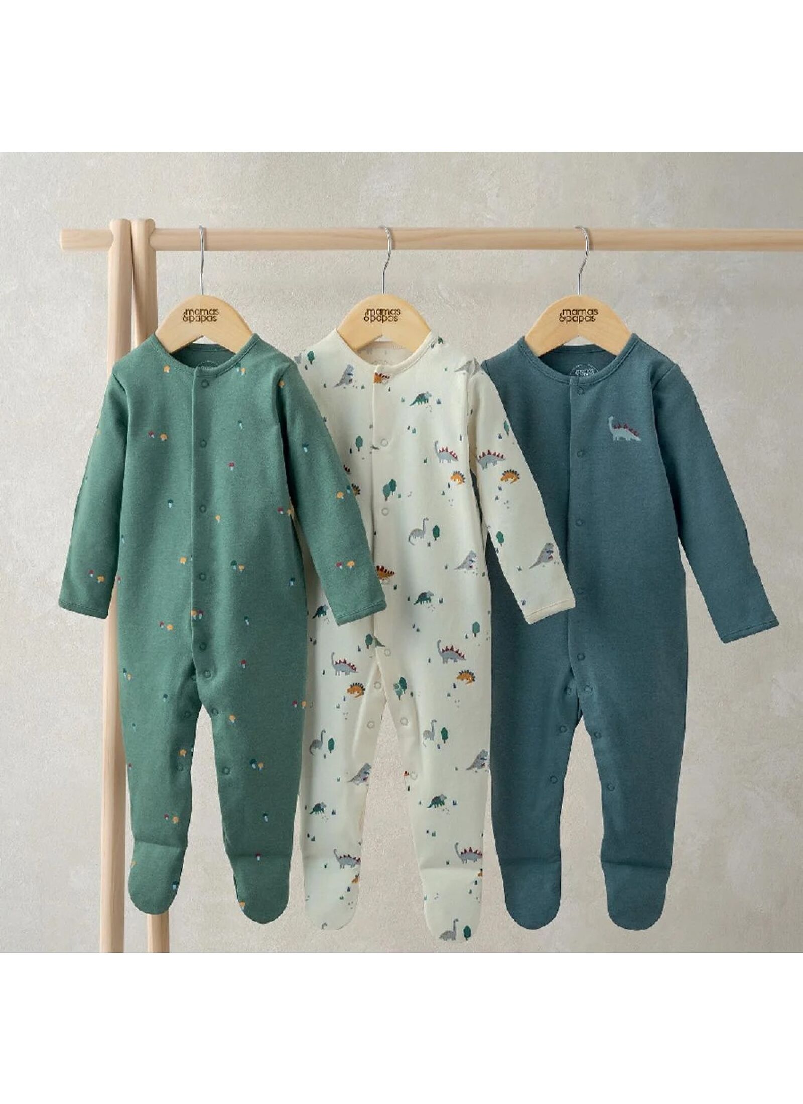 SLEEPSUITS 3PCS DINOSAURS