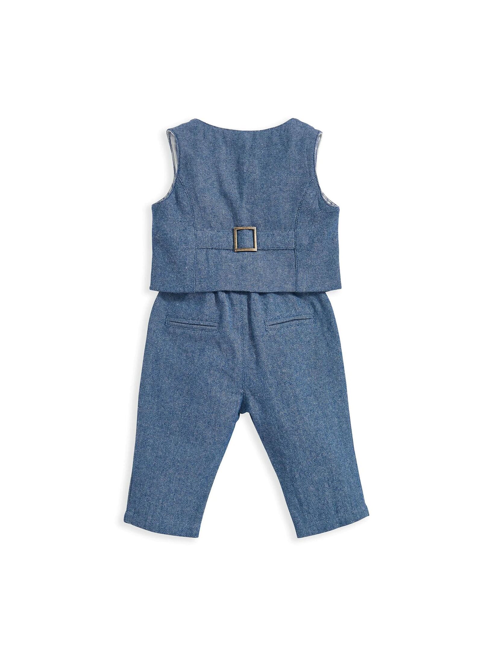 VEST &AMP; TROUSER SET WOVEN BLUE