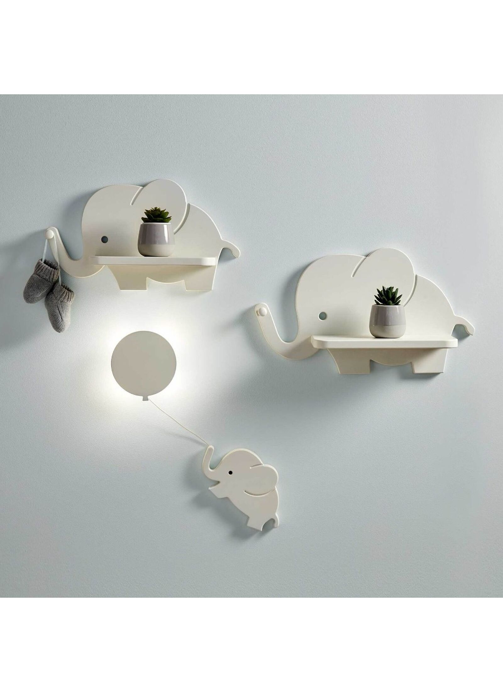 SHELVES &AMP; NIGHT LIGHT ELEPHANT