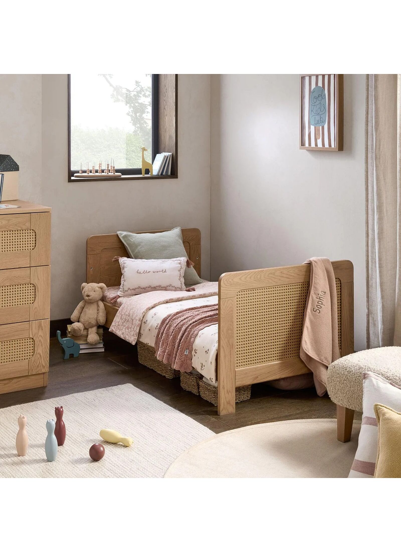 CRIB &AMP; DRESSER CHANGER UNIT ESNA OAK/RATTAN