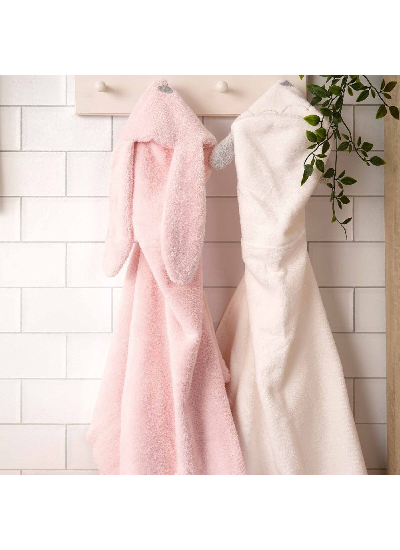 HOODED TOWEL BUNNY PINK