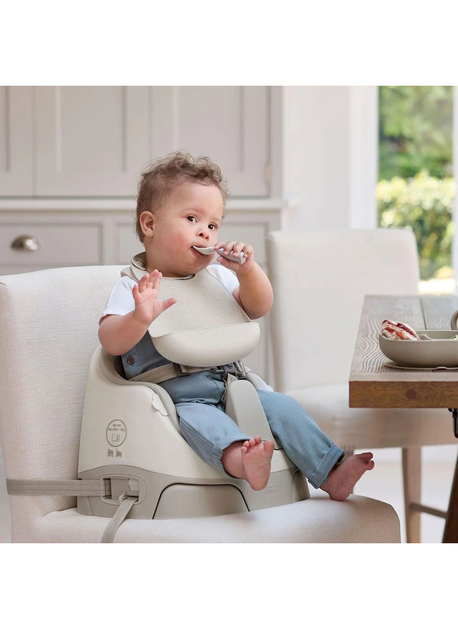 SILICONE BIB 2 PCS NEUTRAL SPECKLE