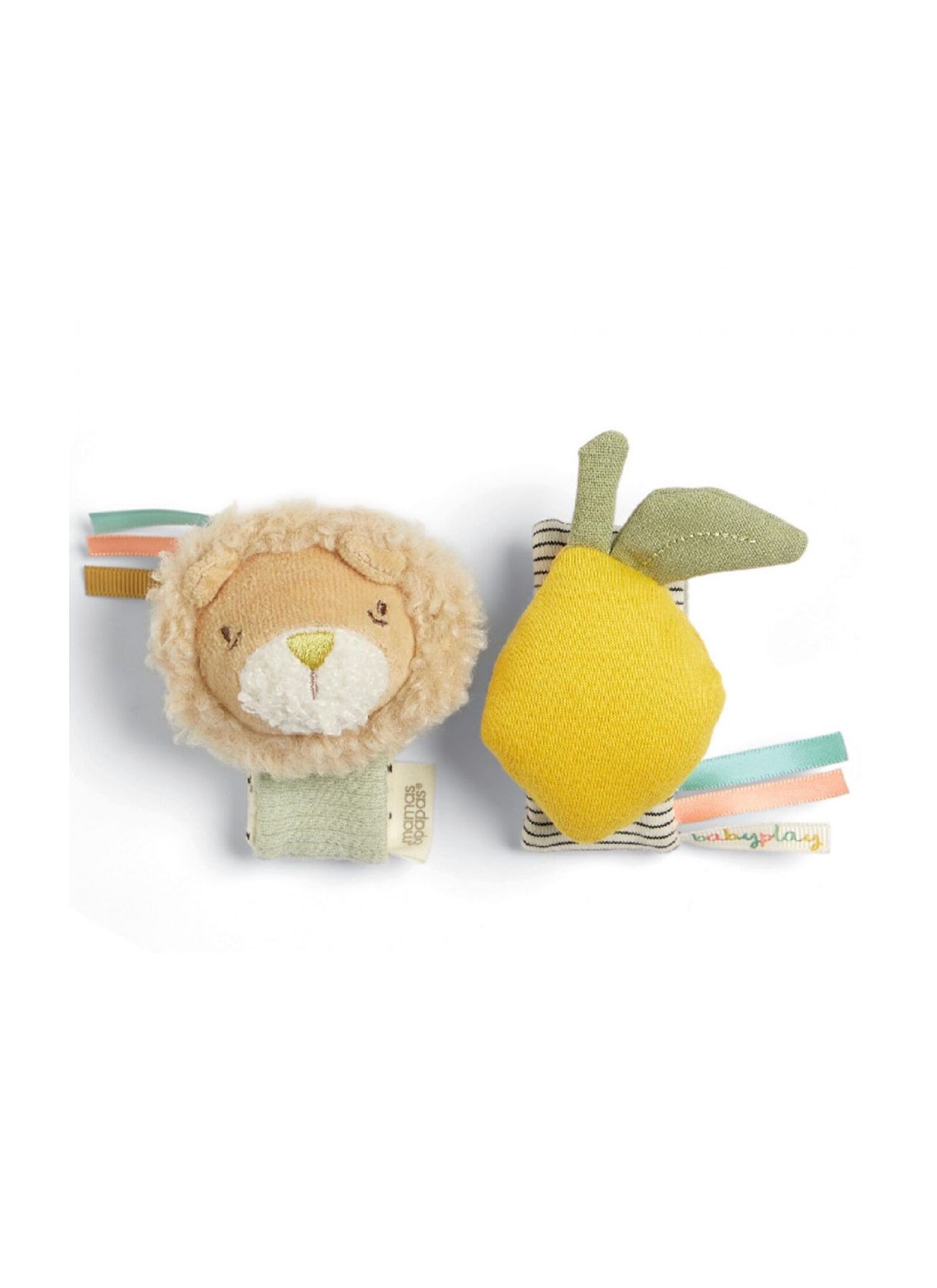 WRIST RATTLES 2PCS LION-LEMON
