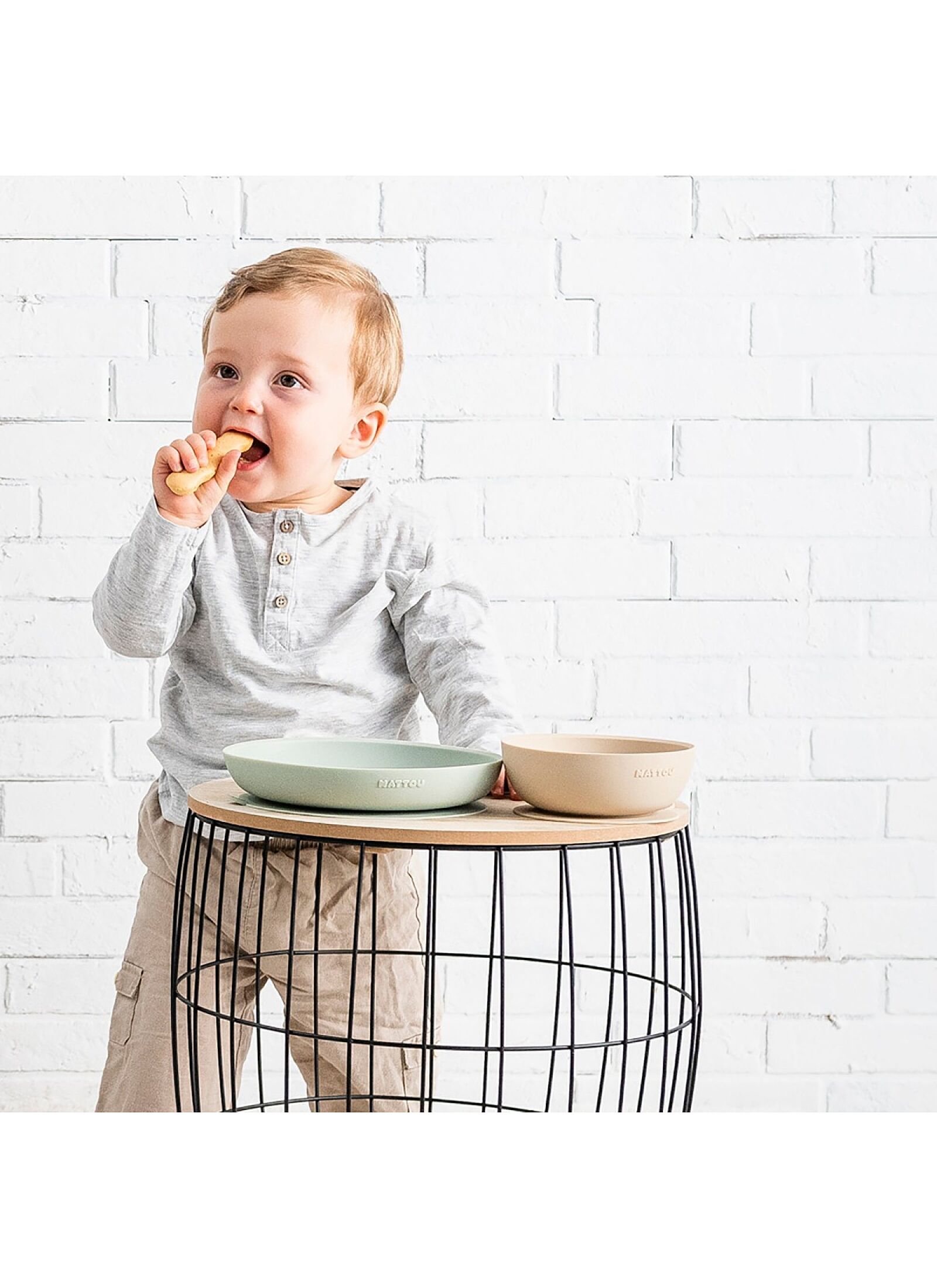 SILICONE DINNER SET GREEN-SAND