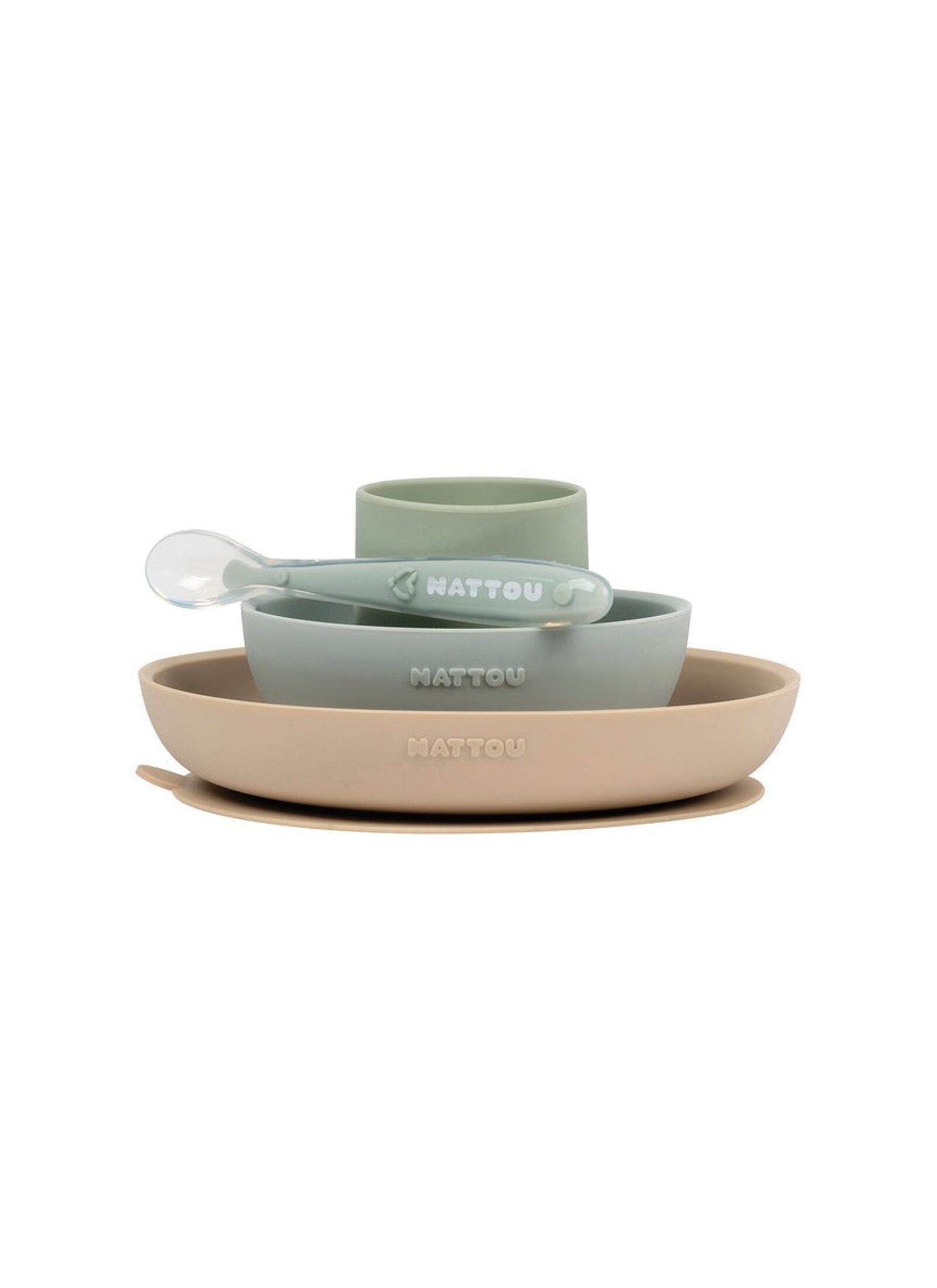 SILICONE DINNER SET GREEN-SAND