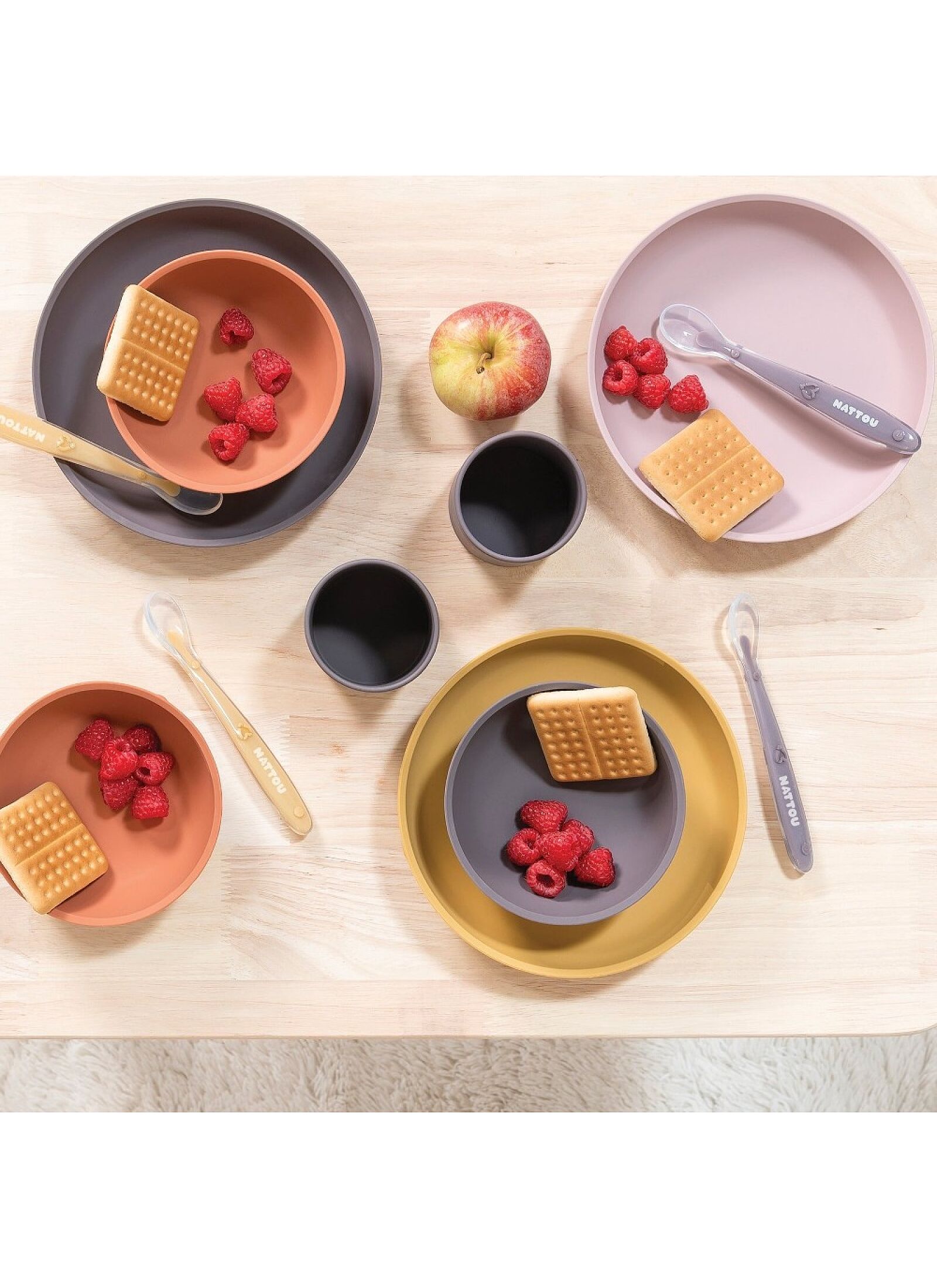 SILICONE DINNER SET OCHRE-TERRACOTA