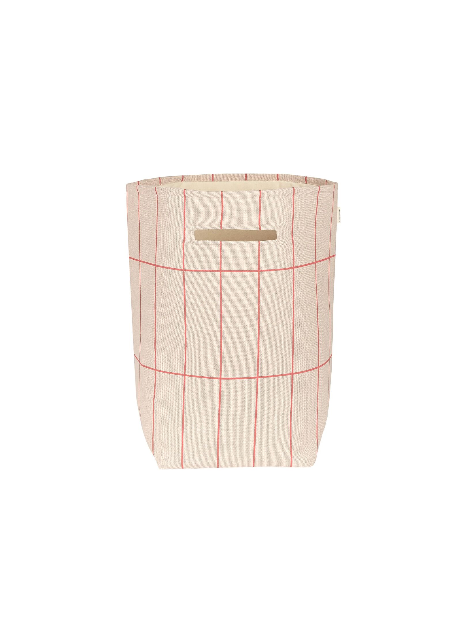 BASKET SAVANNA PINK RED GRID