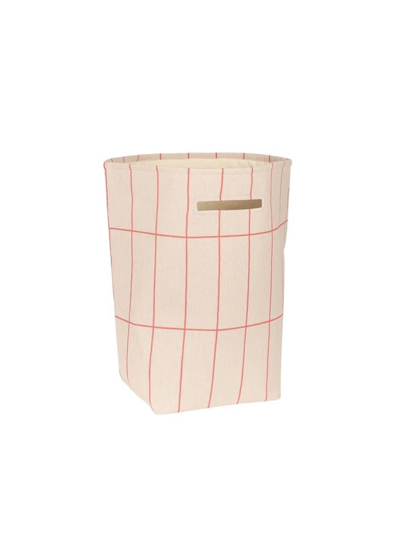 BASKET SAVANNA PINK RED GRID