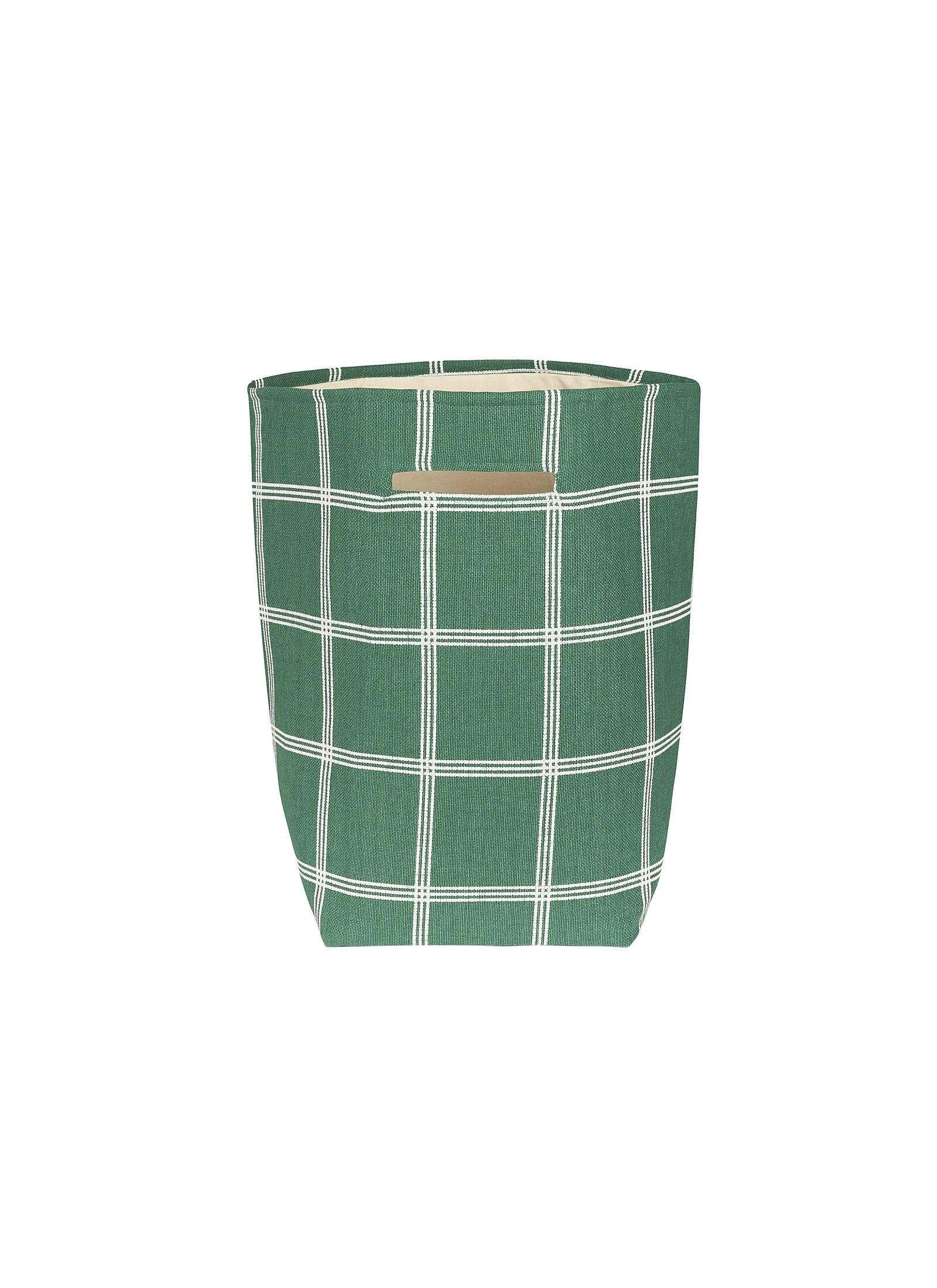 BASKET SAVANNA GREEN WHITE WINDOWPANE