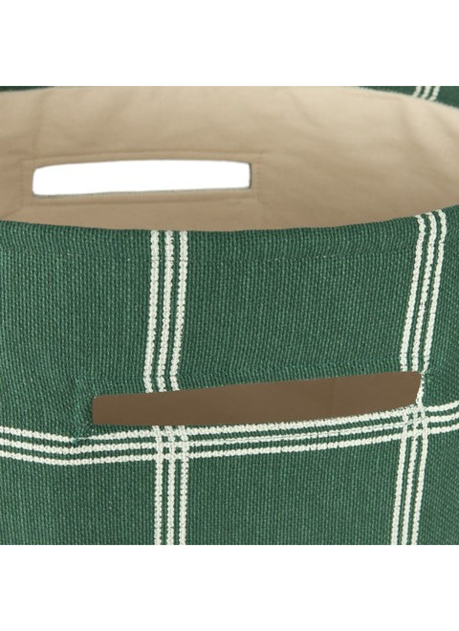 BASKET SAVANNA GREEN WHITE WINDOWPANE