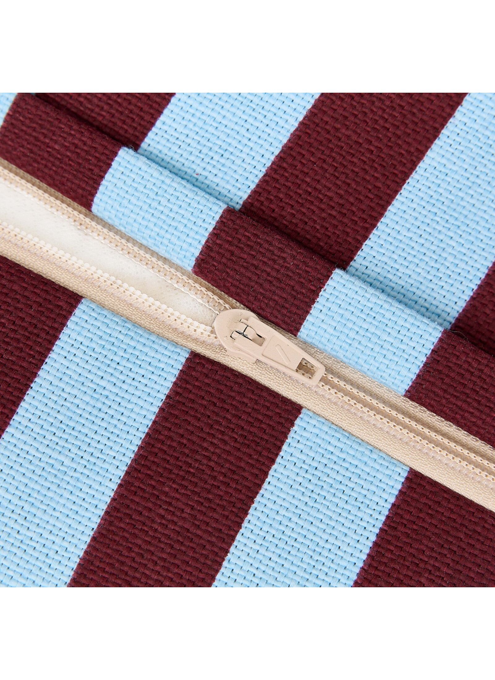 FLOOR CUSHION BURGUNDY BLUE STRIPESBLUE