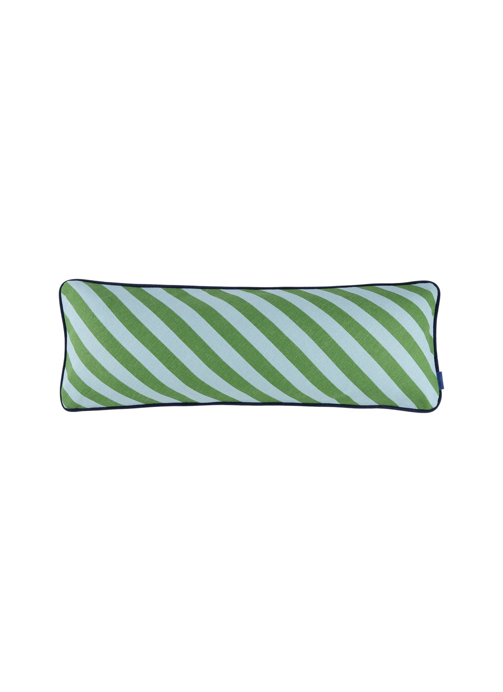 CUSHION (70X25) GREEN BLUE STRIPES