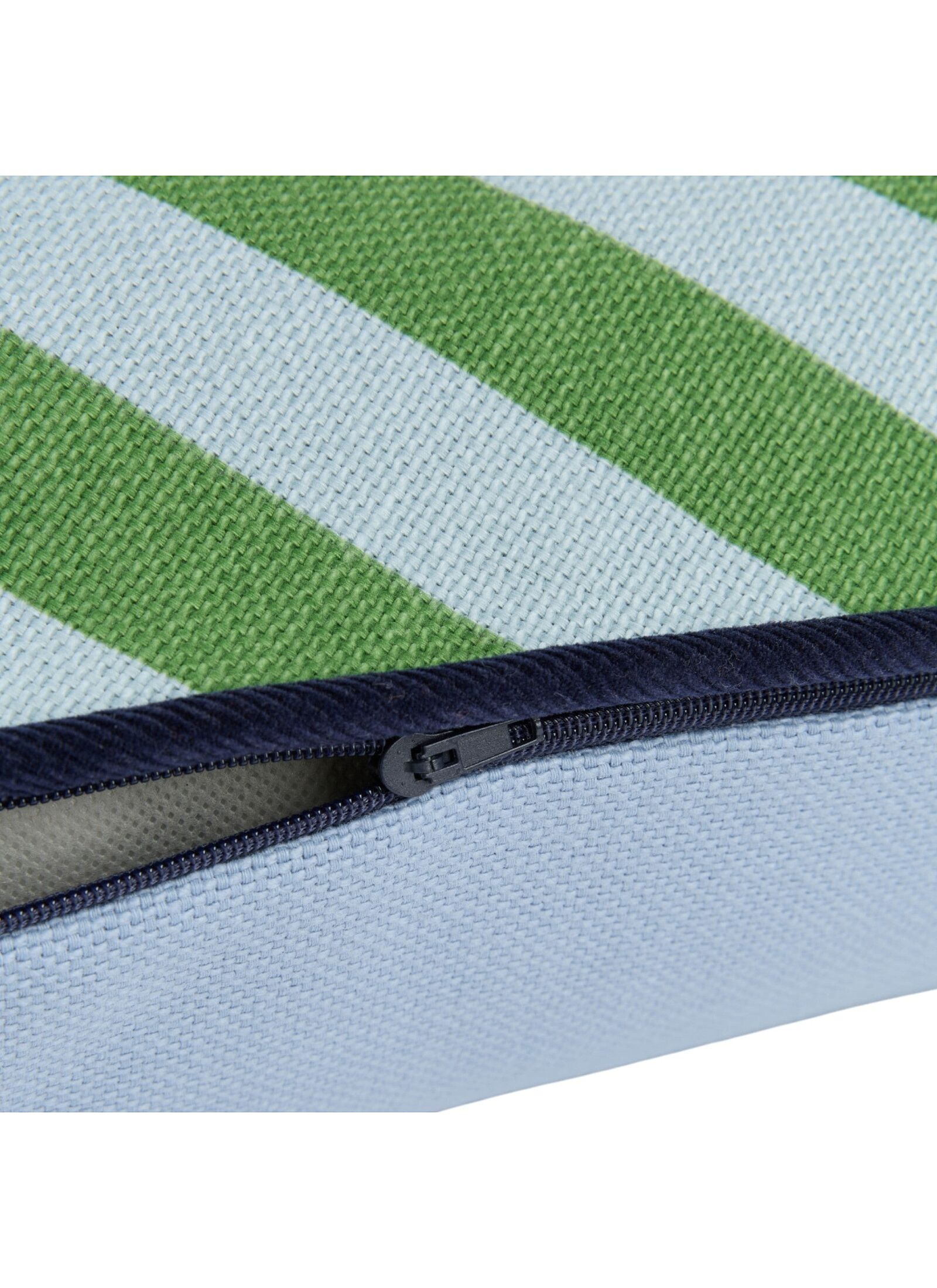 CUSHION (70X25) GREEN BLUE STRIPES