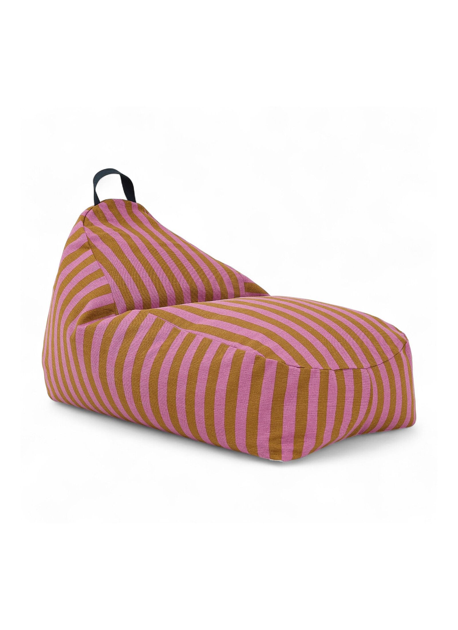 FLOOR CUSHION PINK CURRY STRIPES
