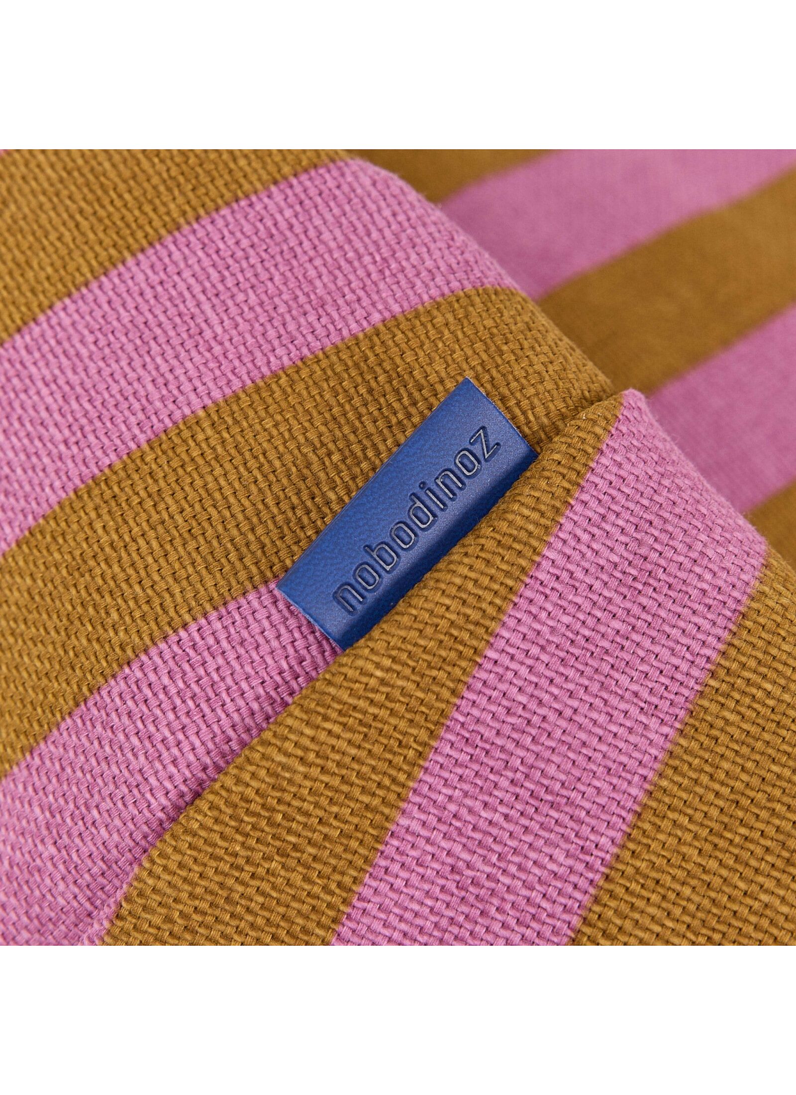 FLOOR CUSHION PINK CURRY STRIPES