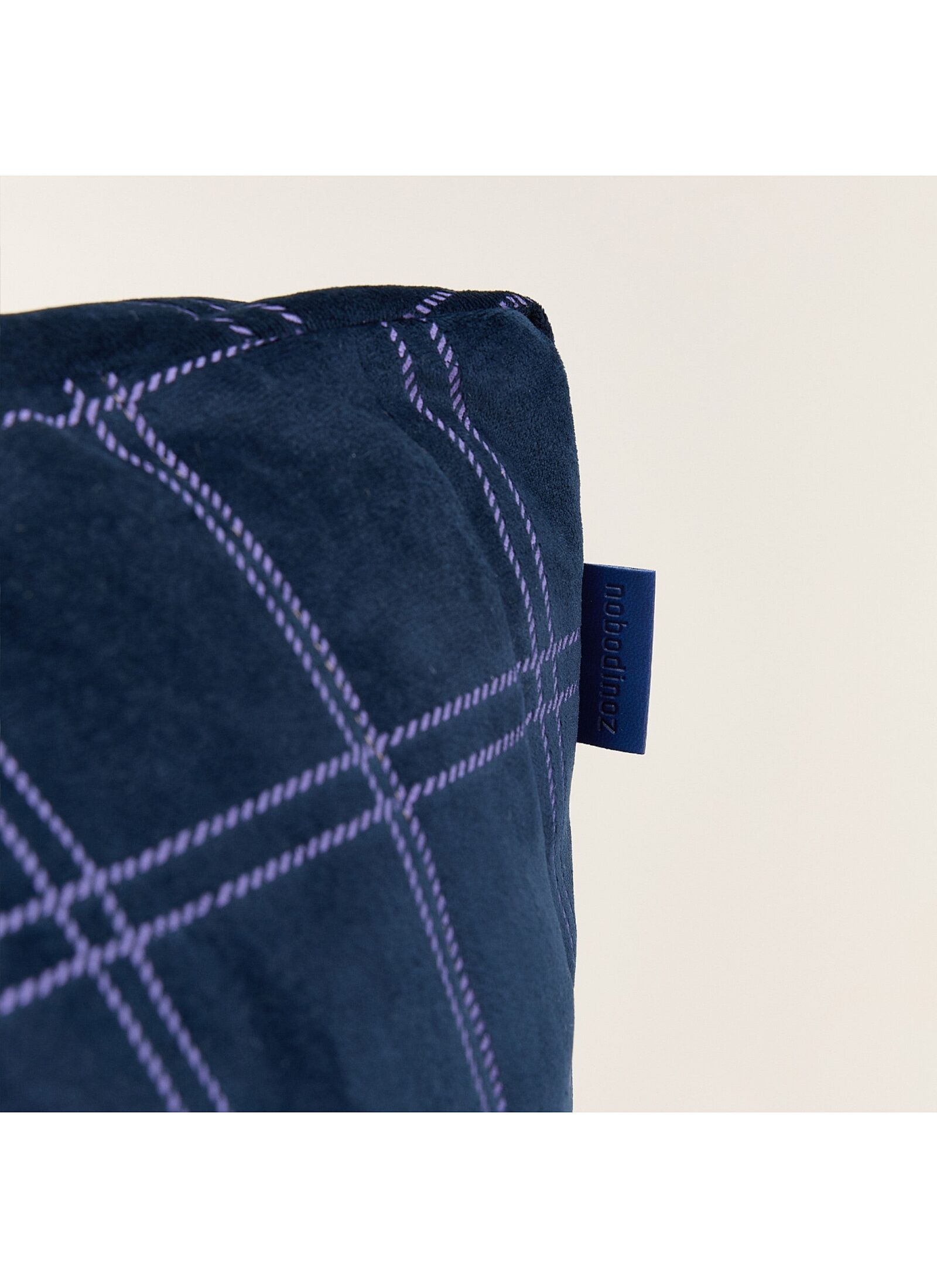 BEANBAG ARMCHAIR WINDOWPANE CHELSEA NIGHT BLUE PURPLE