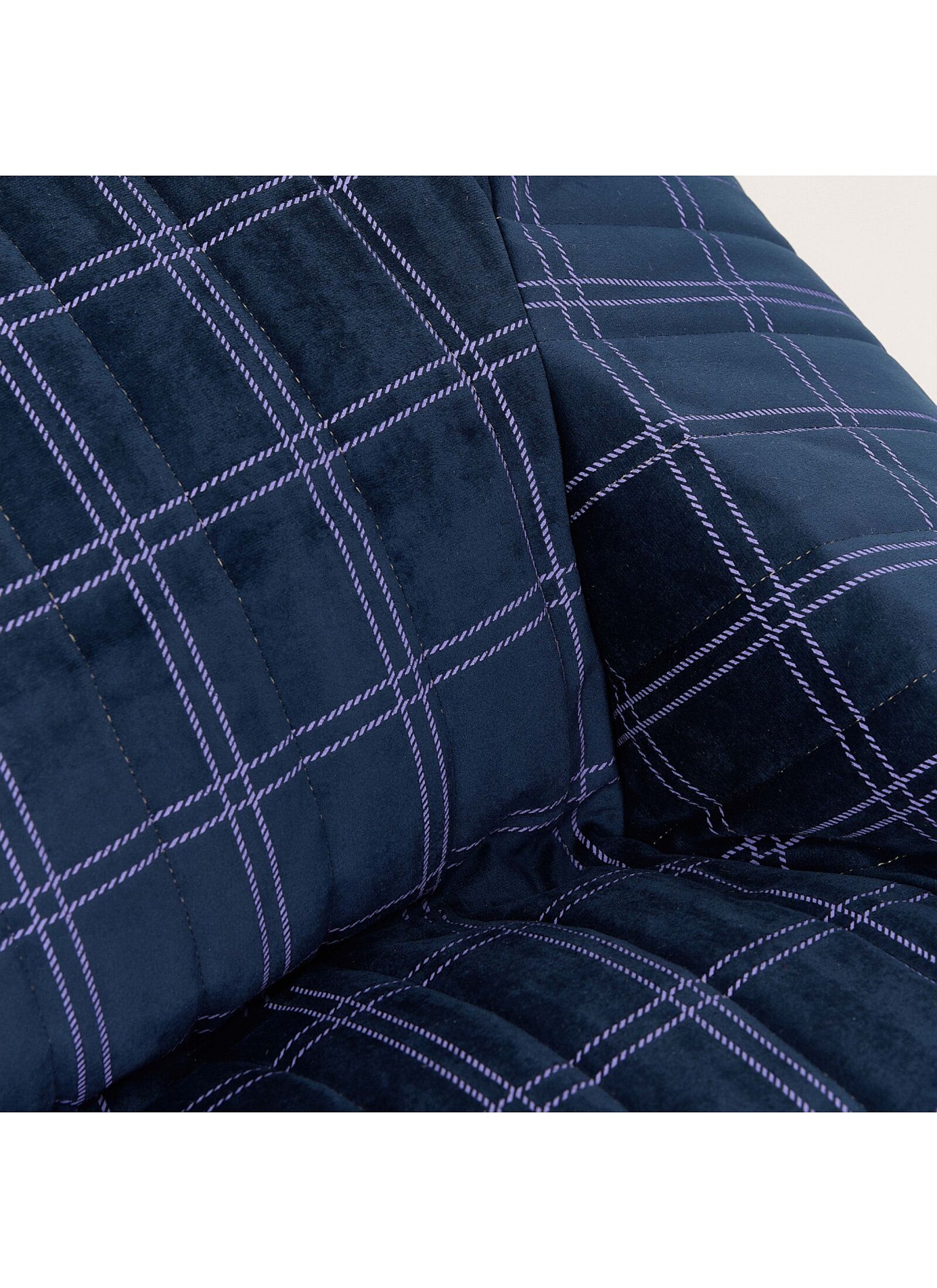 BEANBAG ARMCHAIR WINDOWPANE CHELSEA NIGHT BLUE PURPLE