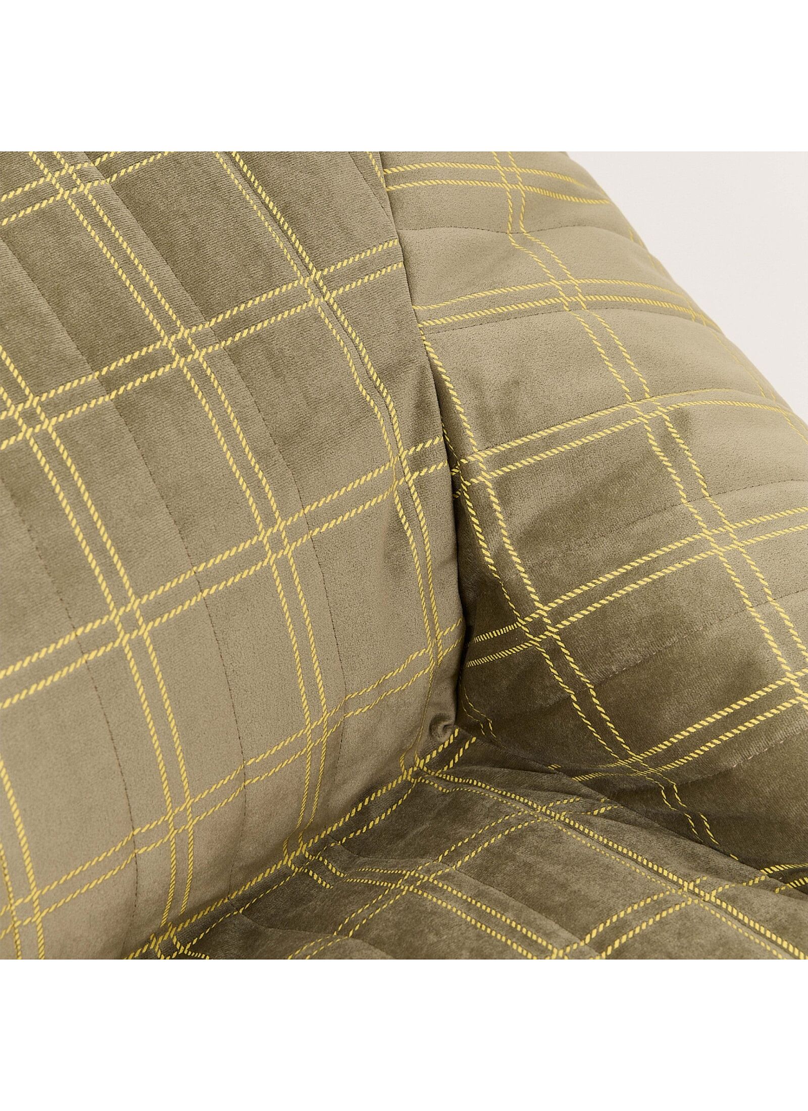 BEANBAG ARMCHAIR WINDOWPANE CHELSEA LIGHT GREEN LEMON