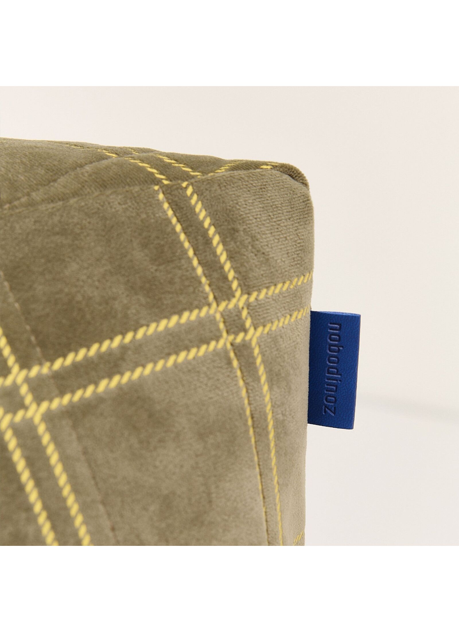 BEANBAG ARMCHAIR WINDOWPANE CHELSEA LIGHT GREEN LEMON