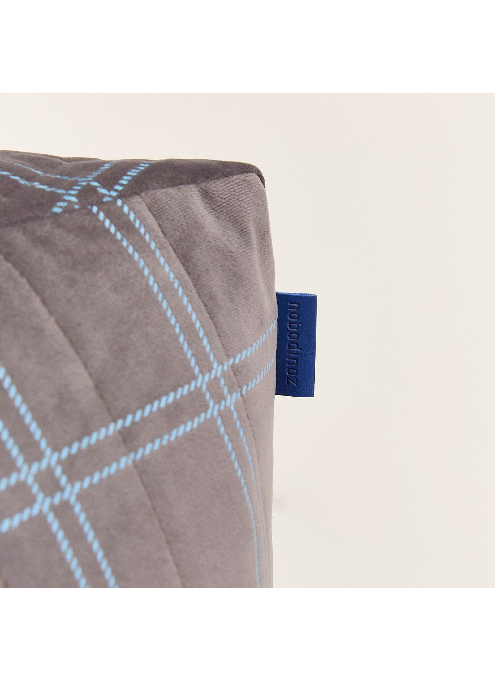 BEANBAG ARMCHAIR WINDOWPANE CHELSEA GREY BLUE