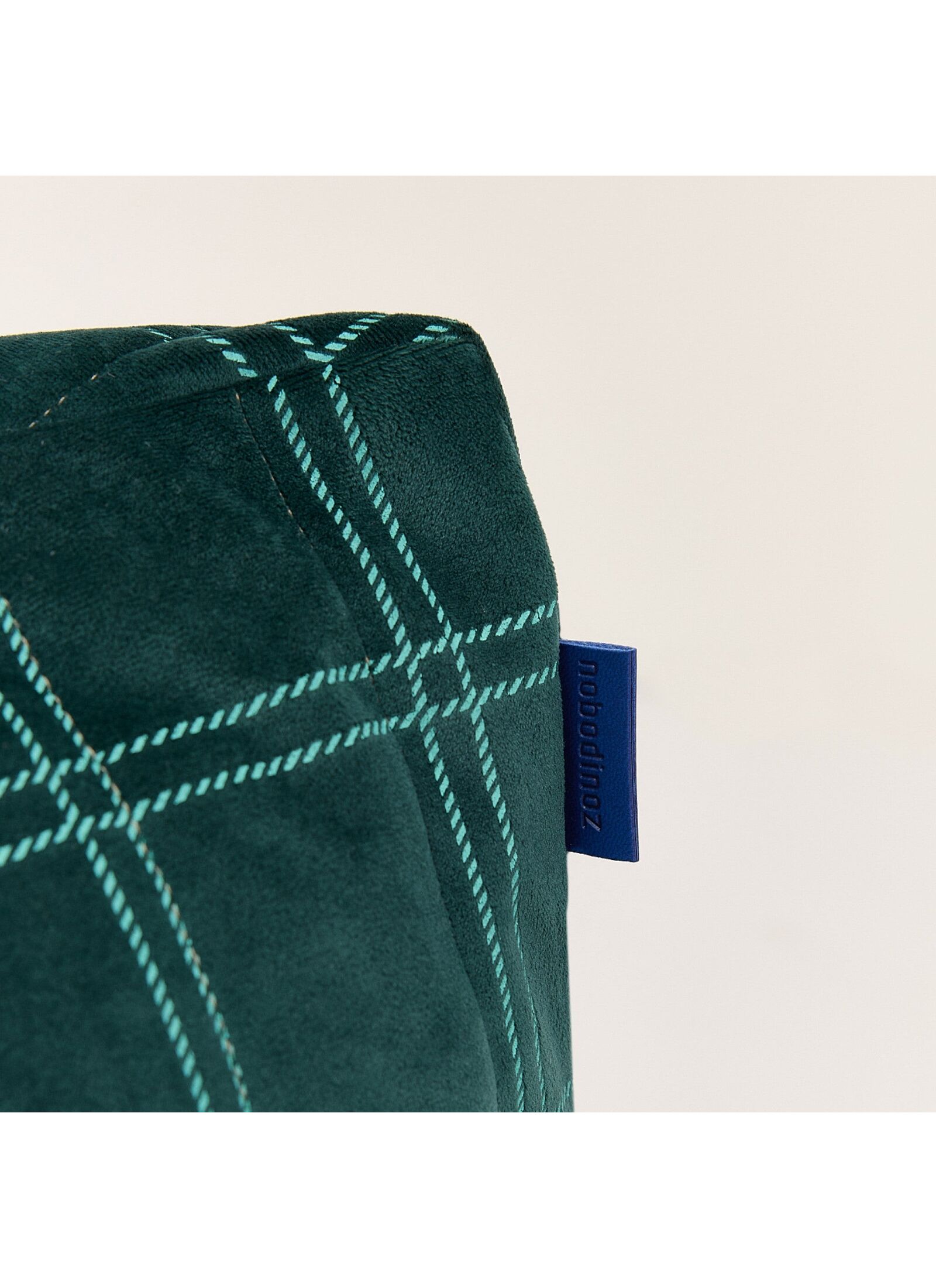 BEANBAG ARMCHAIR WINDOWPANE CHELSEA GREEN MINT