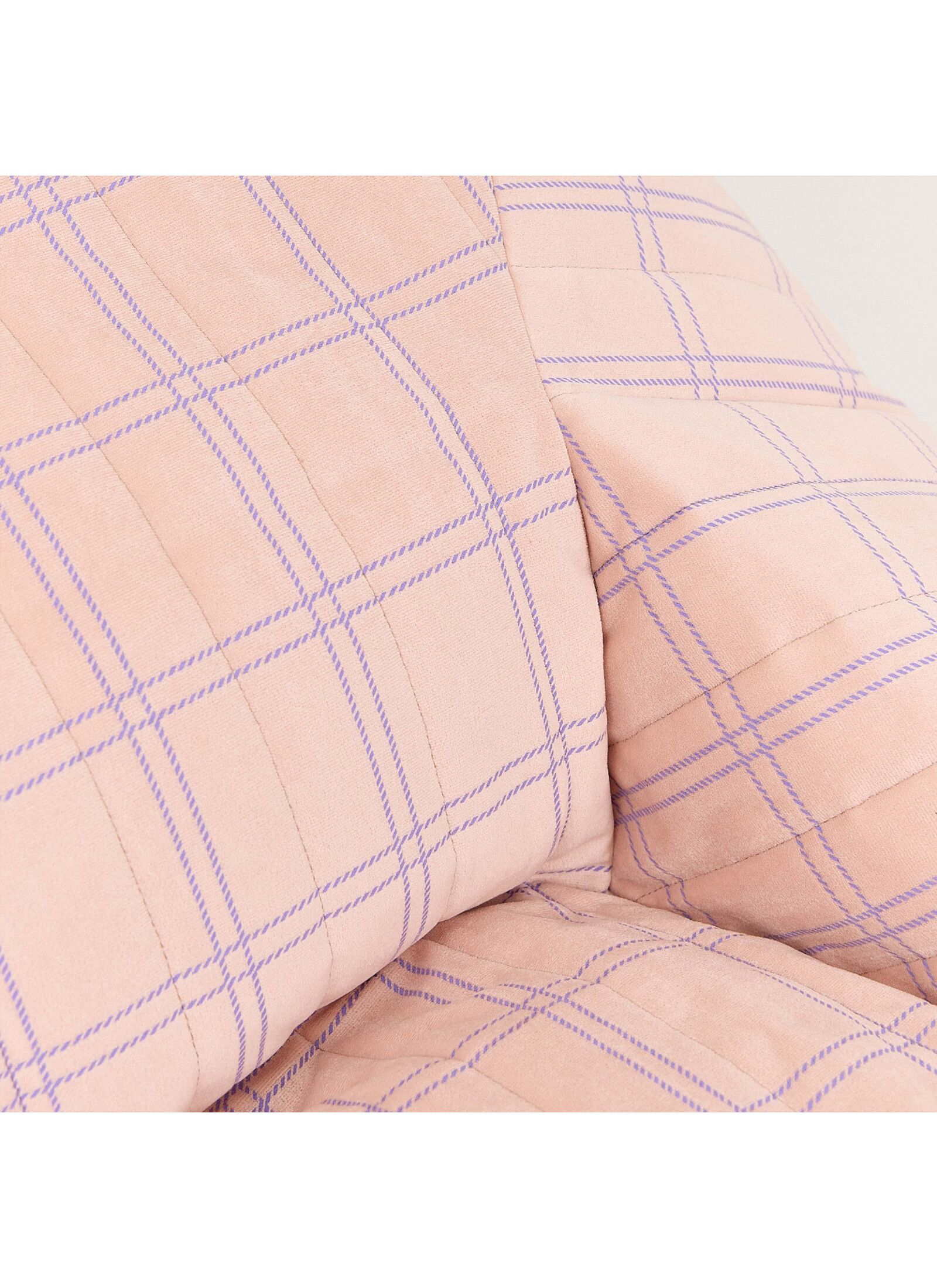 BEANBAG ARMCHAIR WINDOWPANE CHELSEA PINK PURPLE