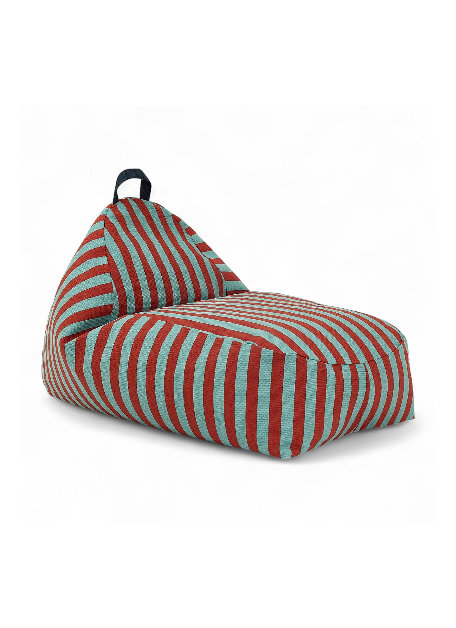 FLOOR CUSHION RED TEAL GREEN STRIPES