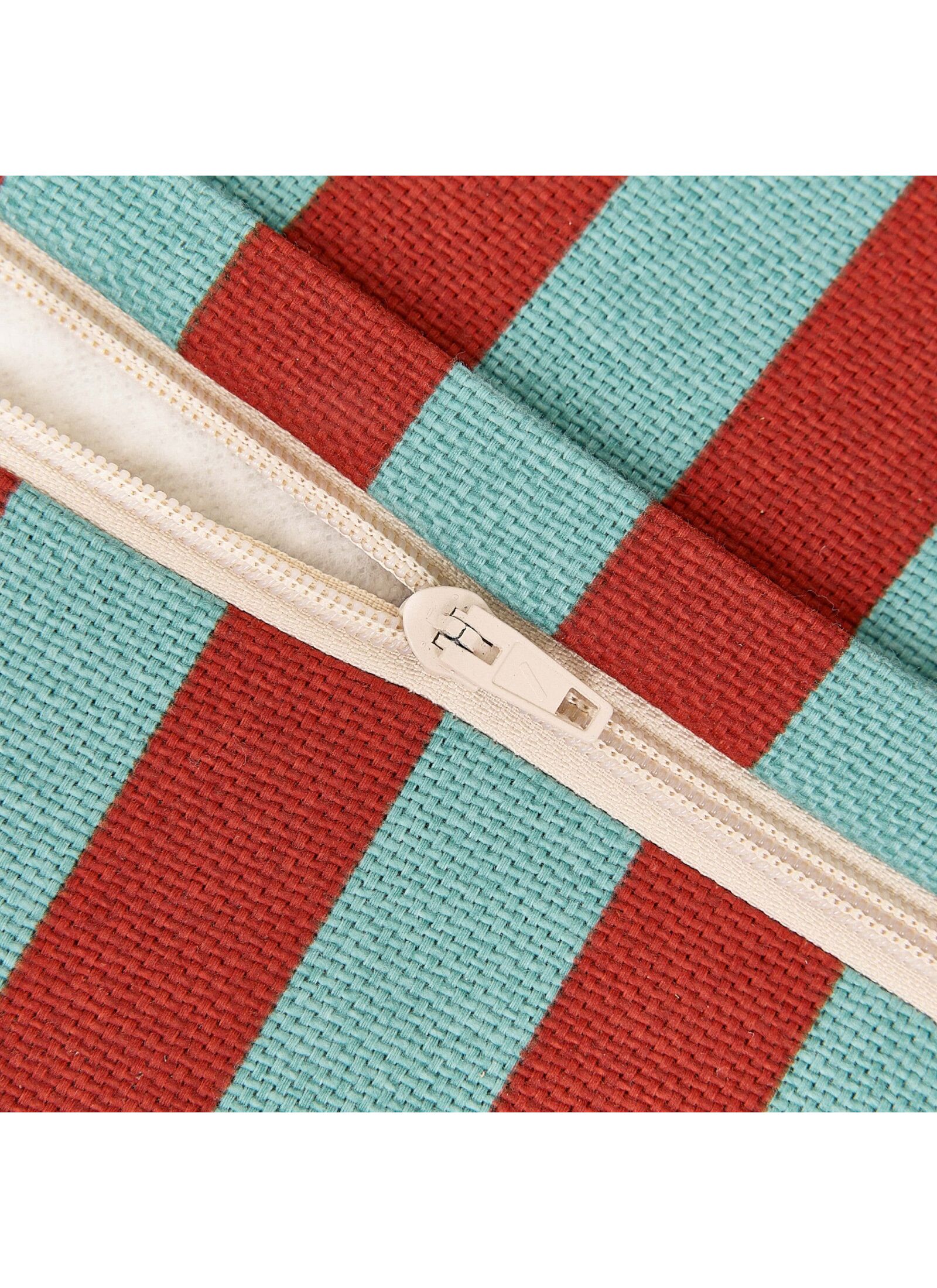 FLOOR CUSHION RED TEAL GREEN STRIPES