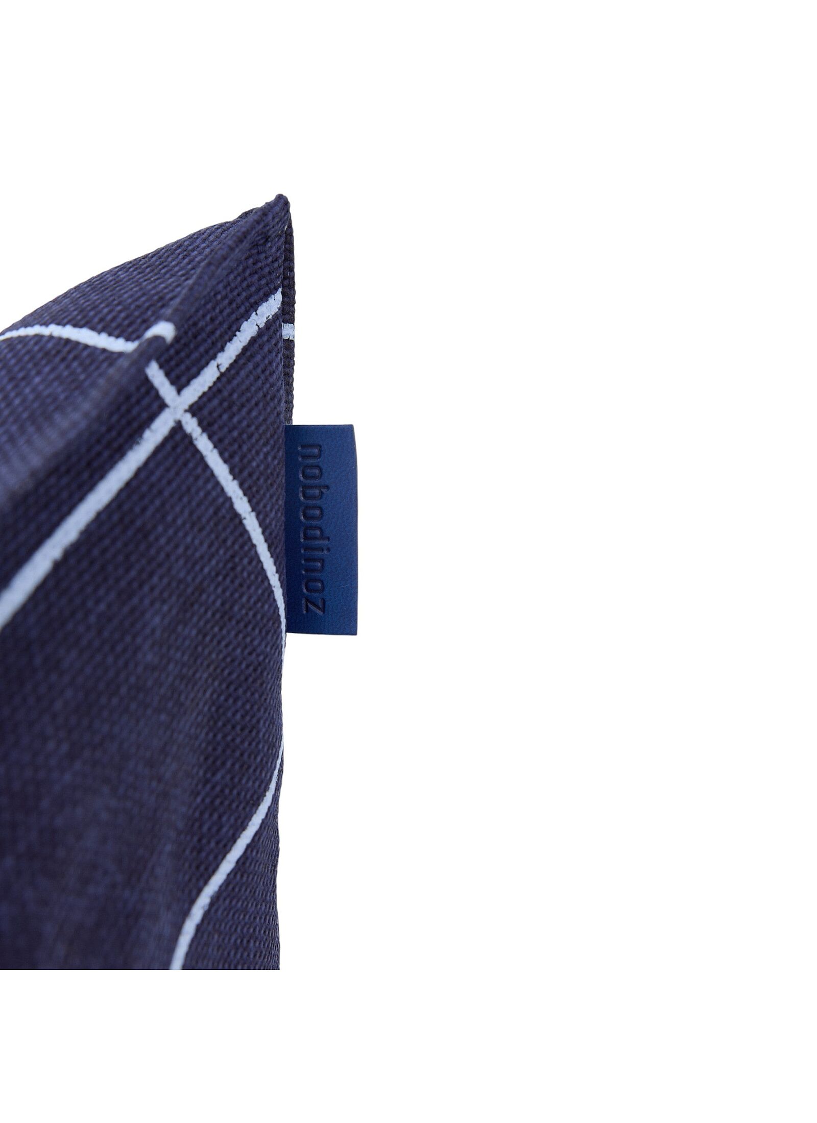 BEANBAG ARMCHAIR VINTAGE EFFECT NAVY BLUE GRID