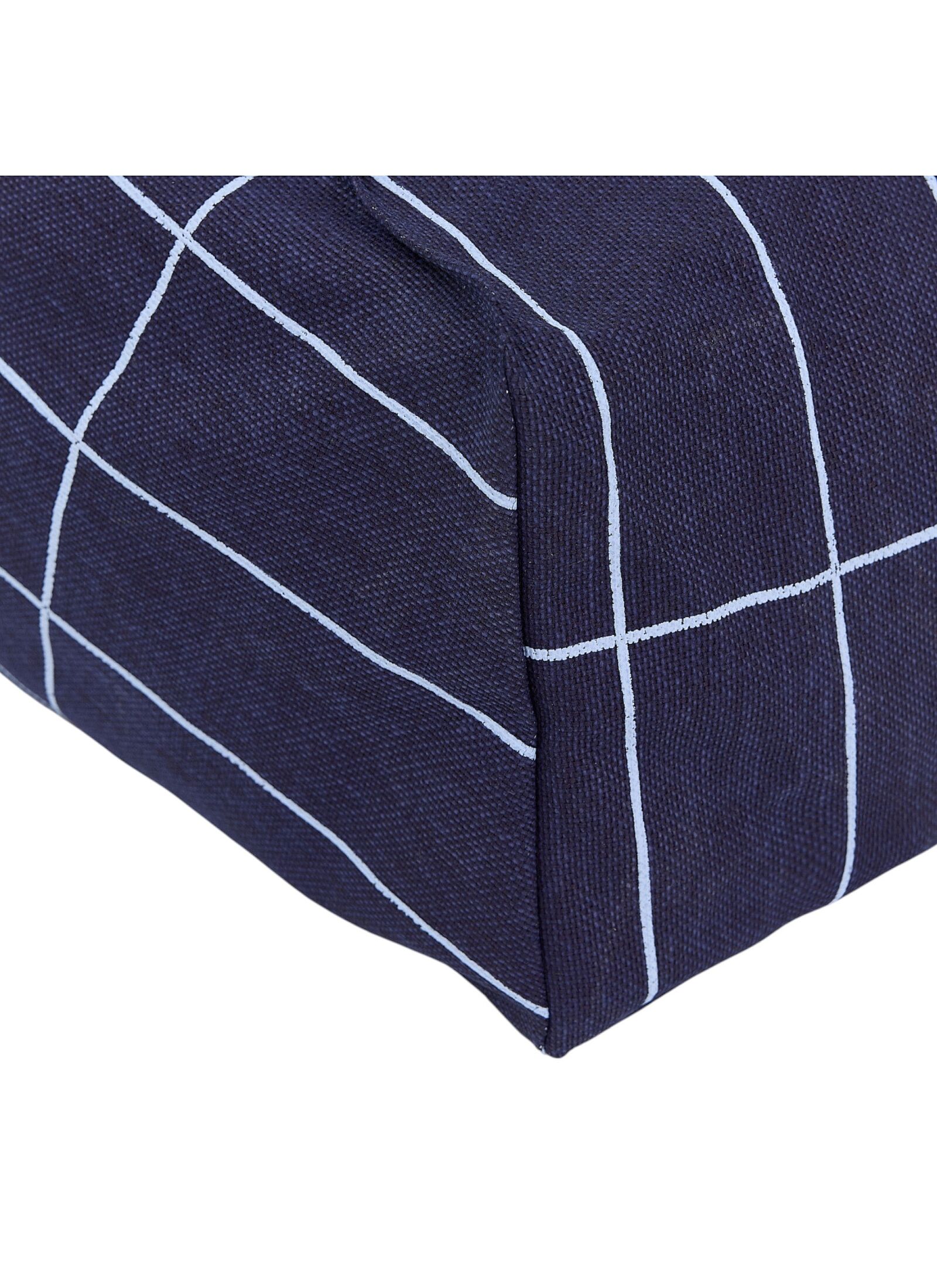 BEANBAG ARMCHAIR VINTAGE EFFECT NAVY BLUE GRID