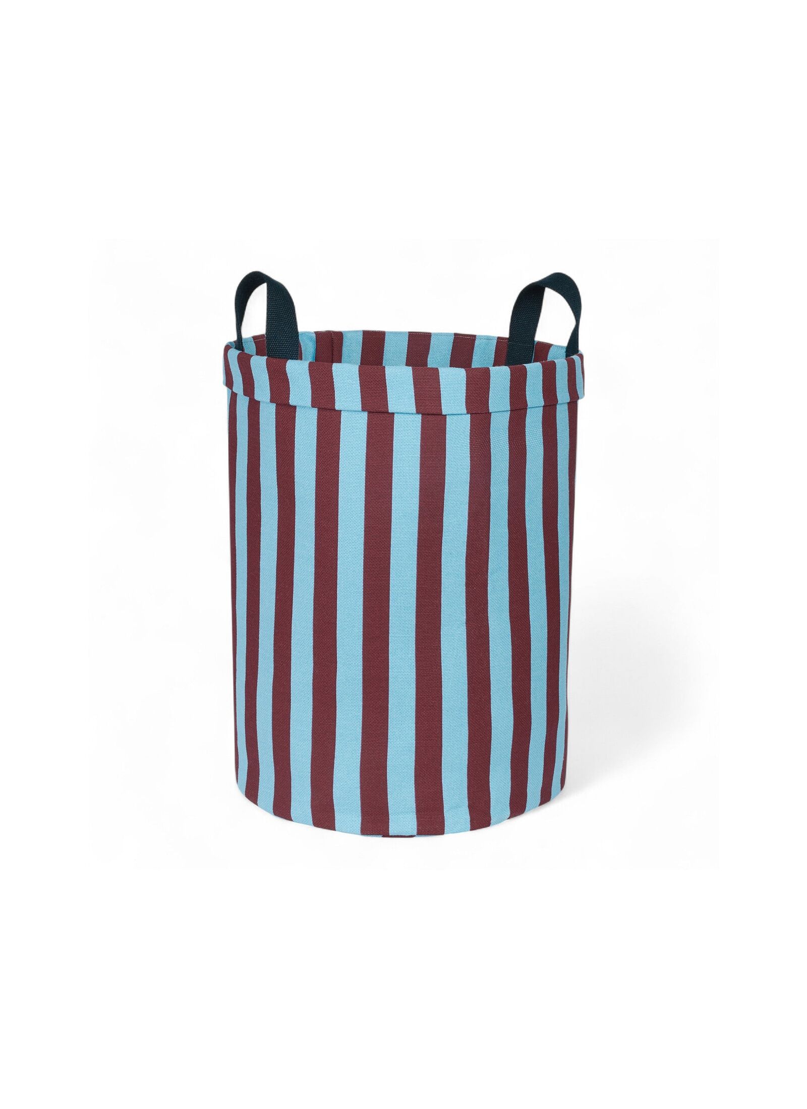 BASKET BURGUNDY BLUE STRIPES