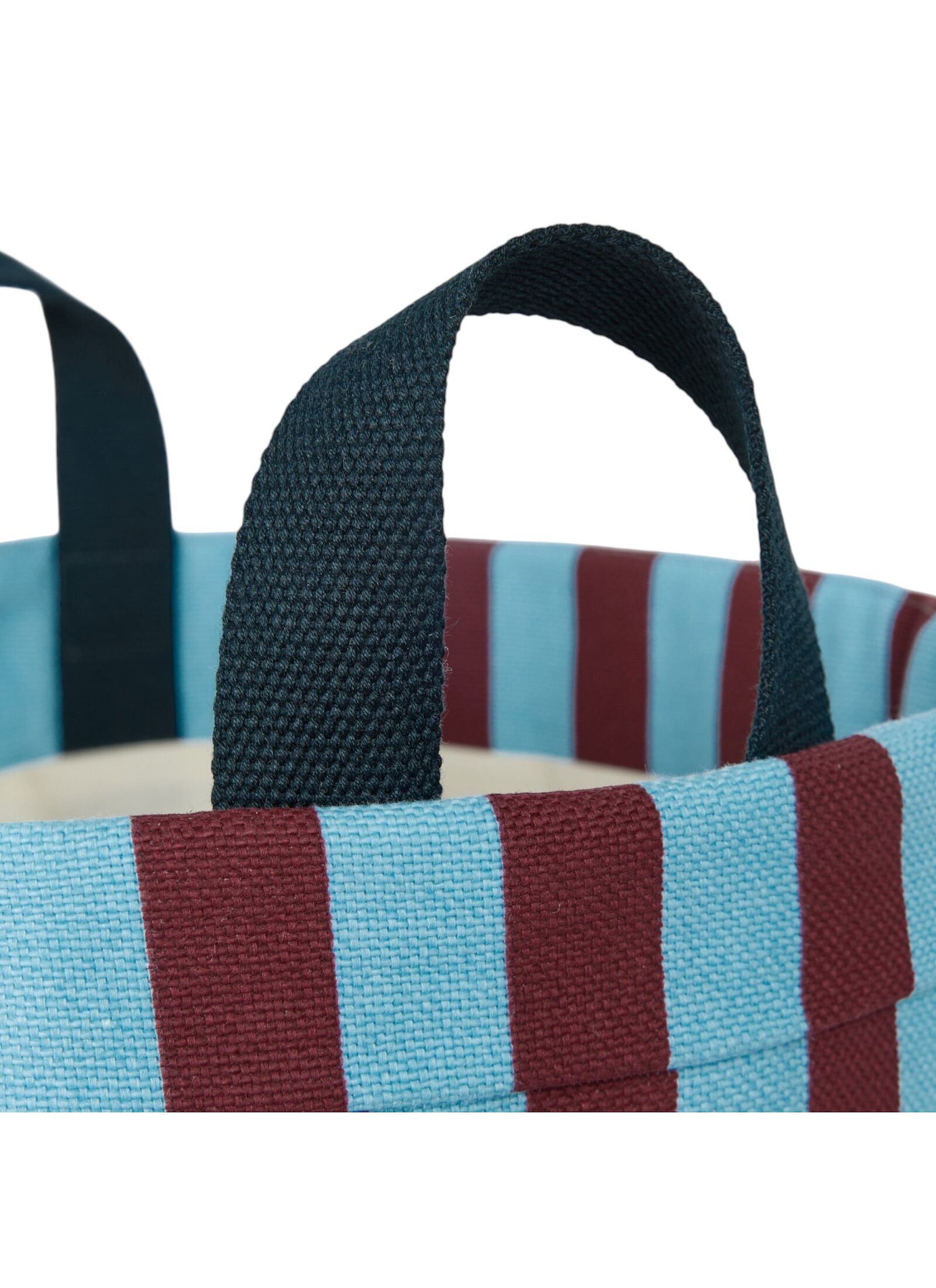 BASKET BURGUNDY BLUE STRIPES