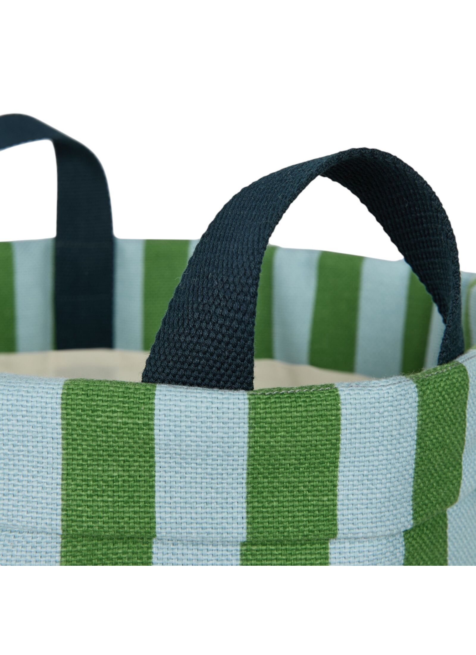 BASKET GREEN BLUE STRIPES